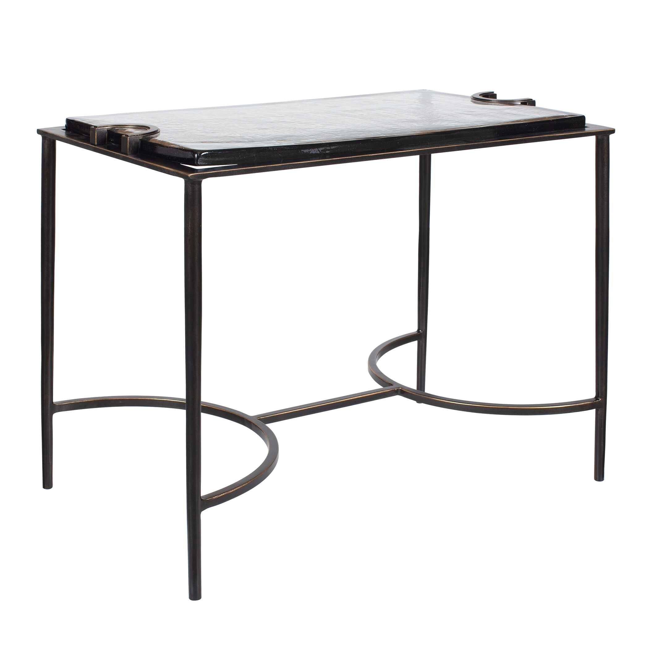 Uttermost Eisen Textured Glass Accent Table