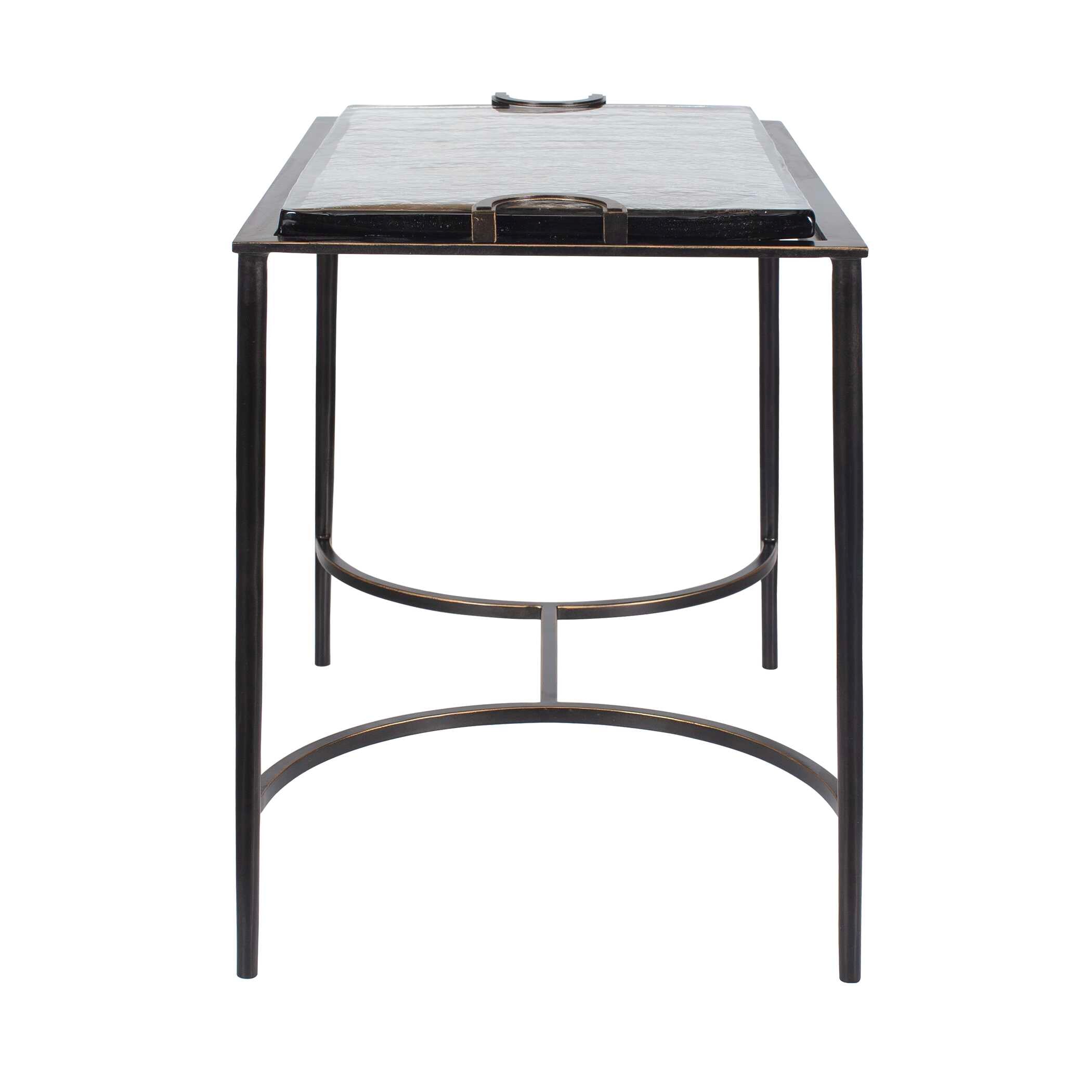 Uttermost Eisen Textured Glass Accent Table