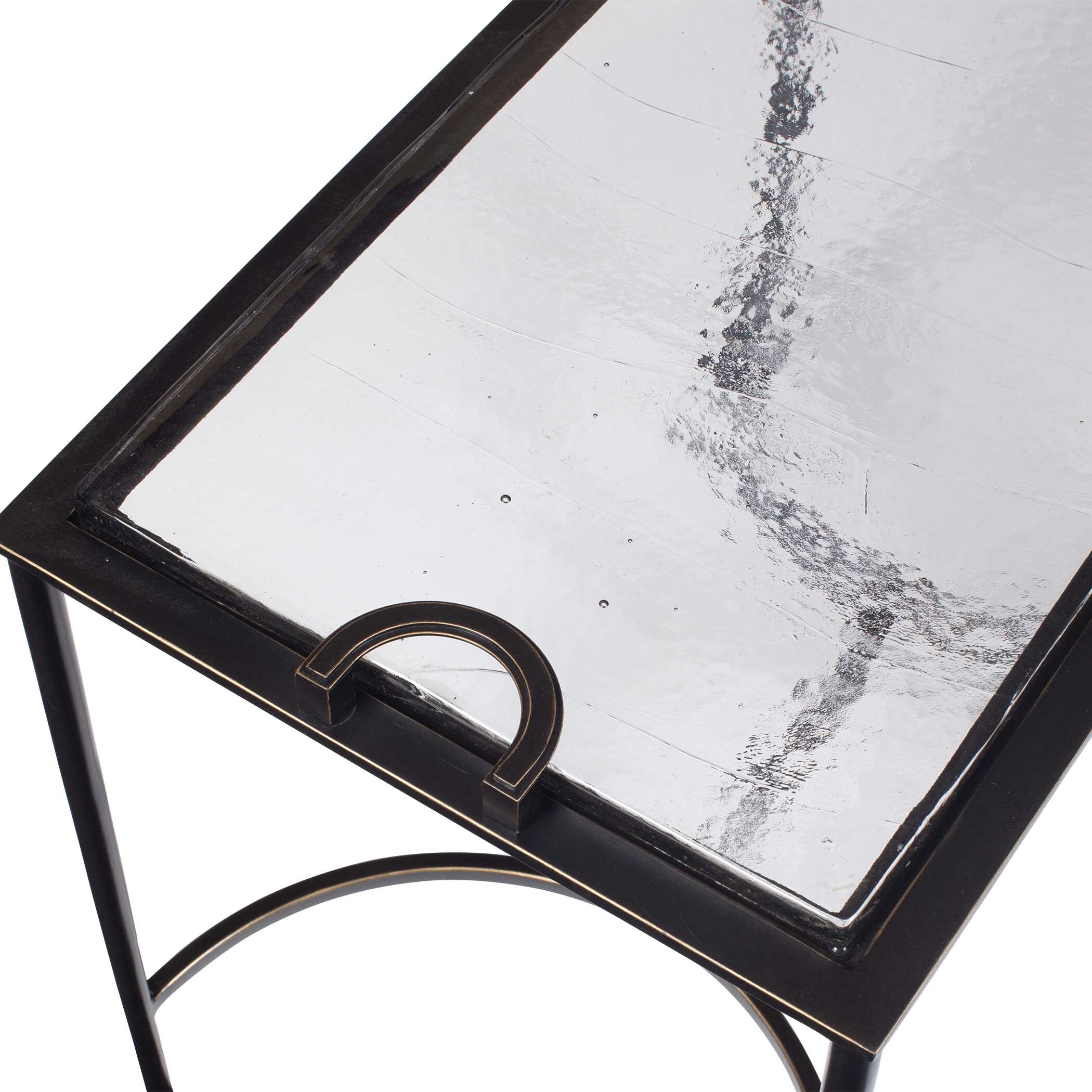 Uttermost Eisen Textured Glass Accent Table