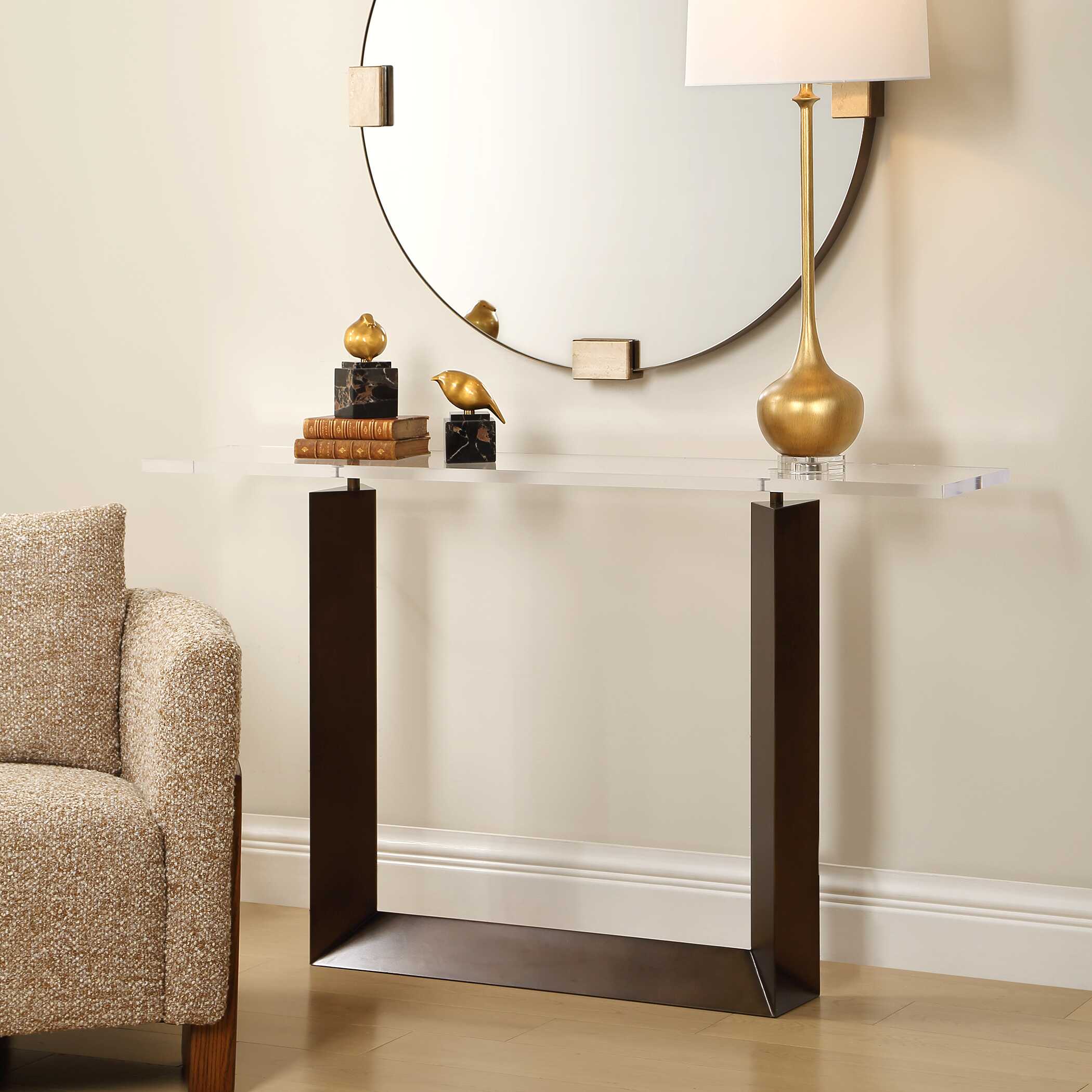 Uttermost McElroy Modern Bronze Console Table