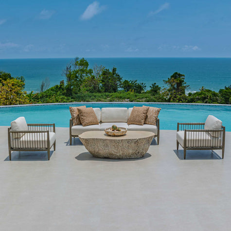 Uttermost Borneo Oyster White Outdoor Sofa