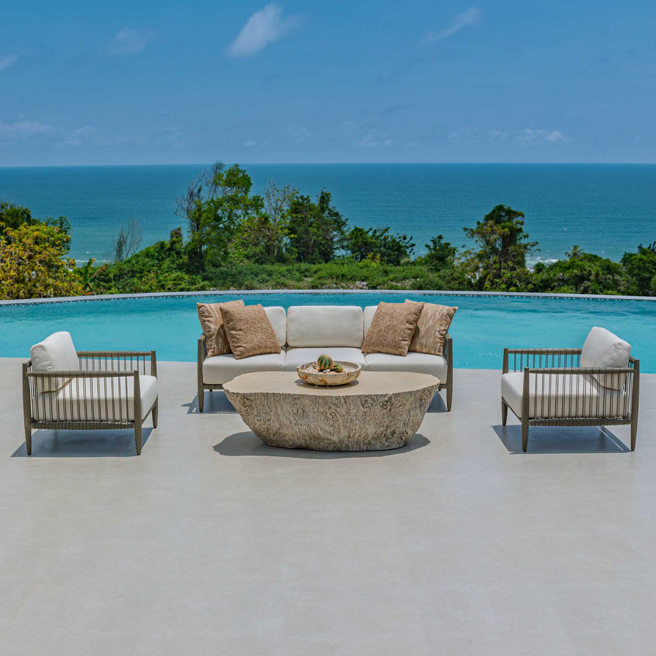 Uttermost Borneo Oyster White Outdoor Sofa