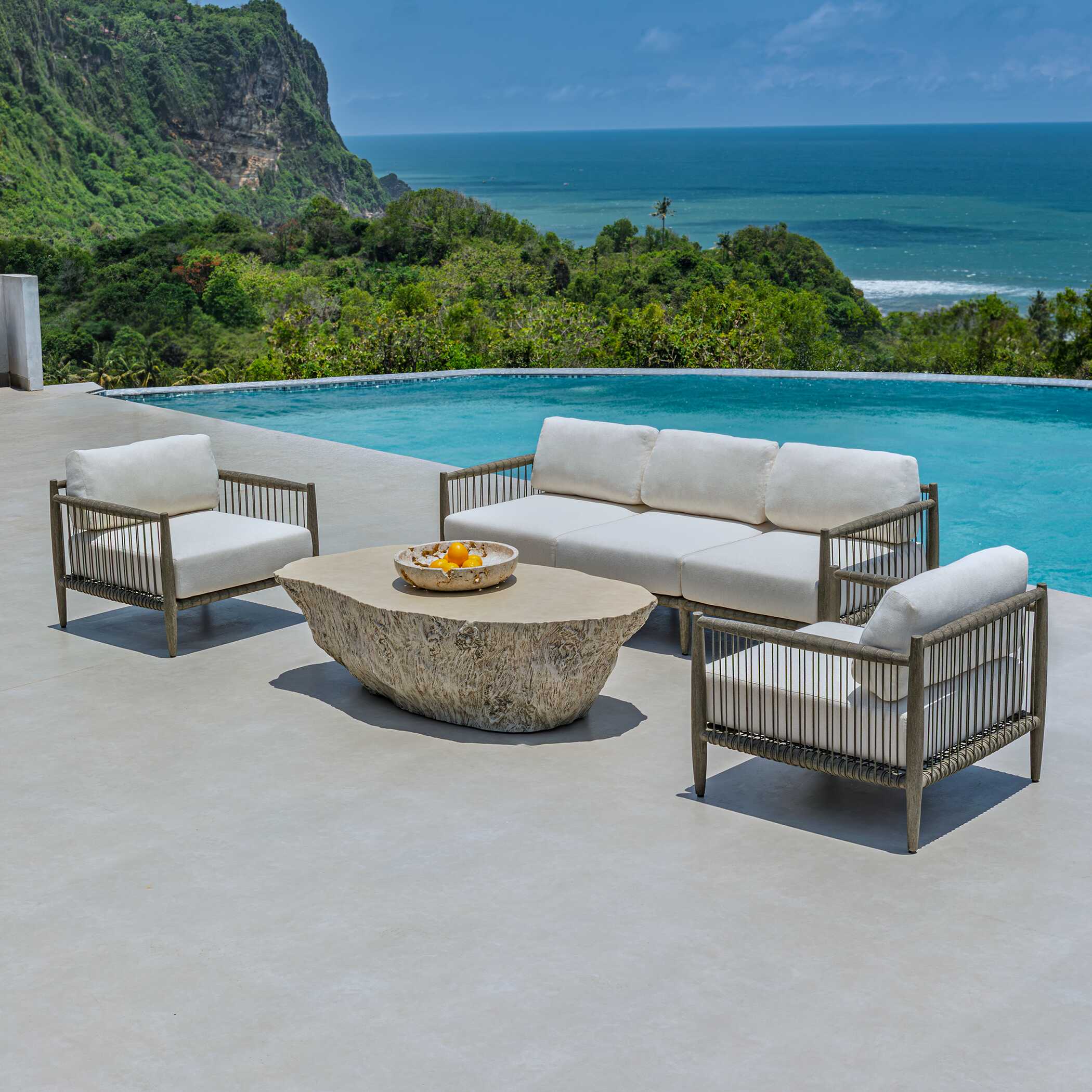 Uttermost Borneo Oyster White Outdoor Sofa