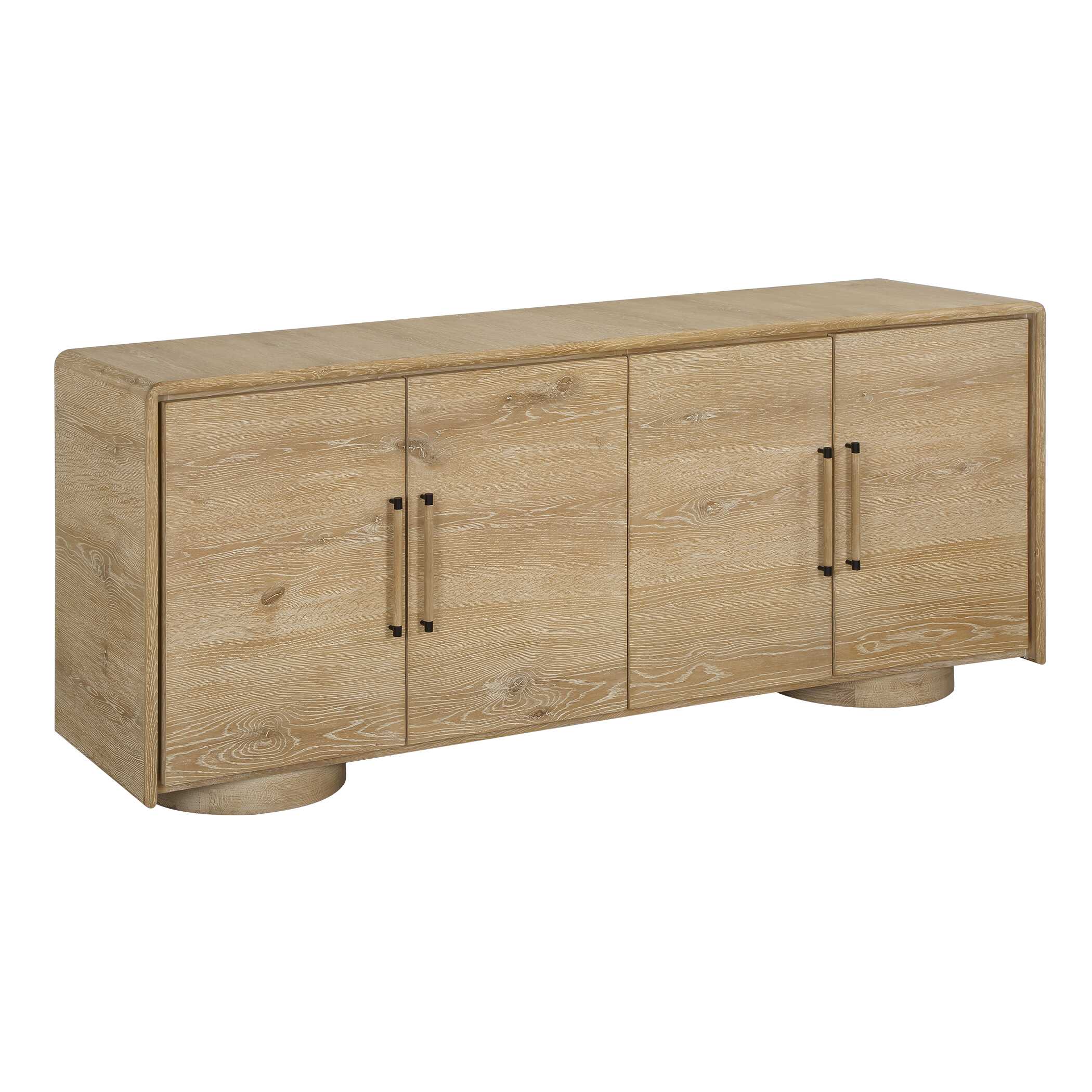 Uttermost Evanston 4 Door Natural Oak Cabinet
