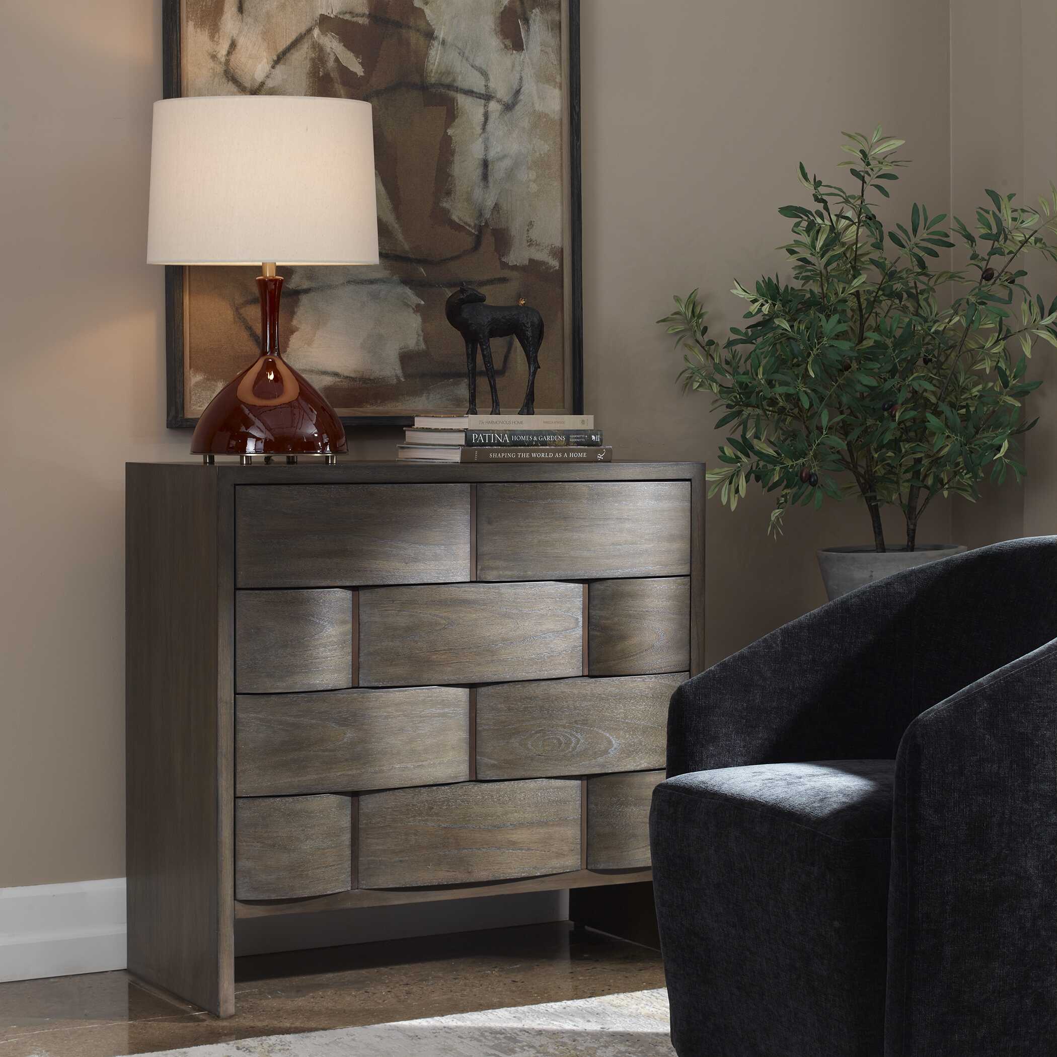 Uttermost Lydon 4 Drawer Brown Finish Chest