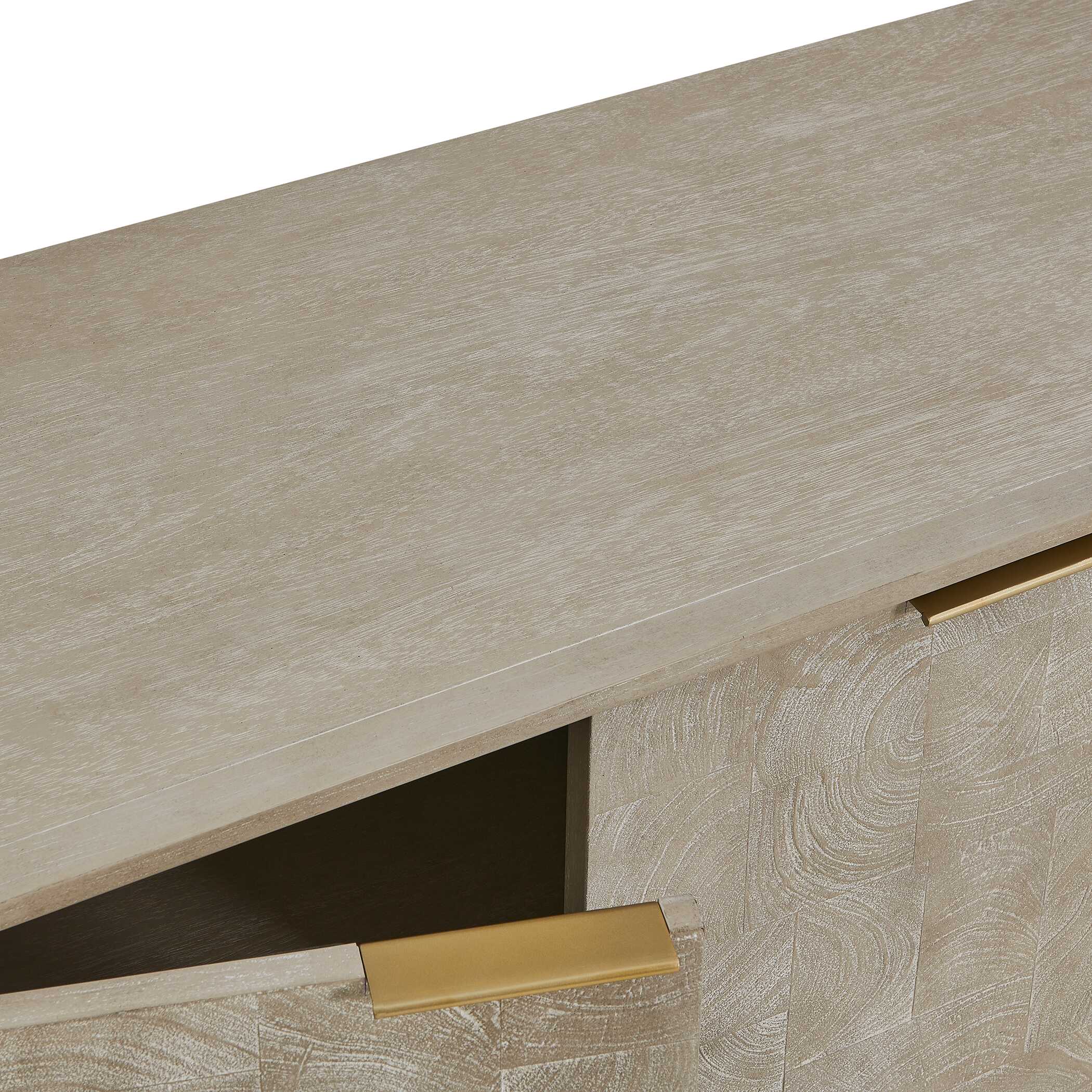 Uttermost Maeva 3 Door Light Wood Cabinet