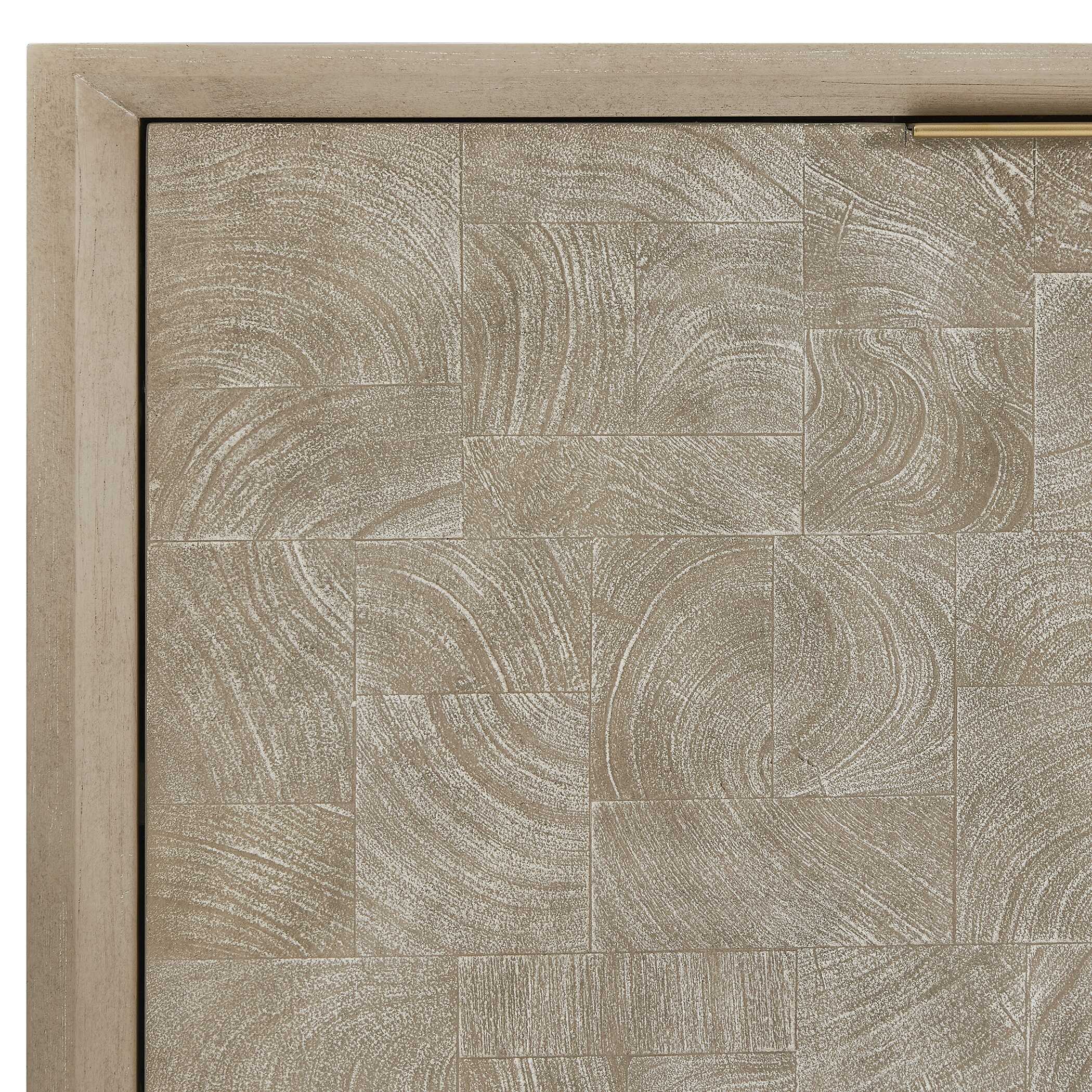 Uttermost Maeva 3 Door Light Wood Cabinet