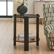 Uttermost Hanson Bronze & Dark Glass Side Table