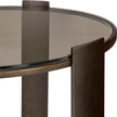 Uttermost Hanson Bronze & Dark Glass Side Table