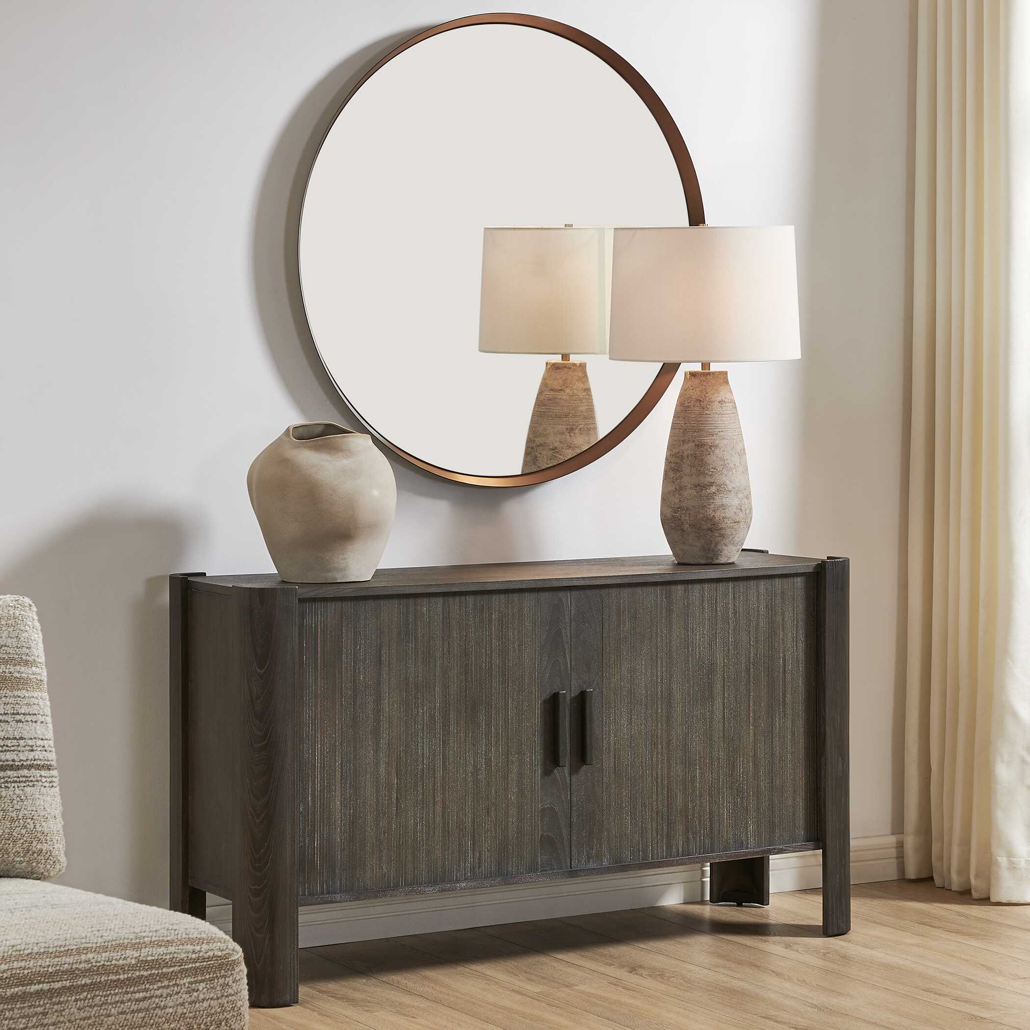 Uttermost Drury 2 Door Dark Gray Cabinet