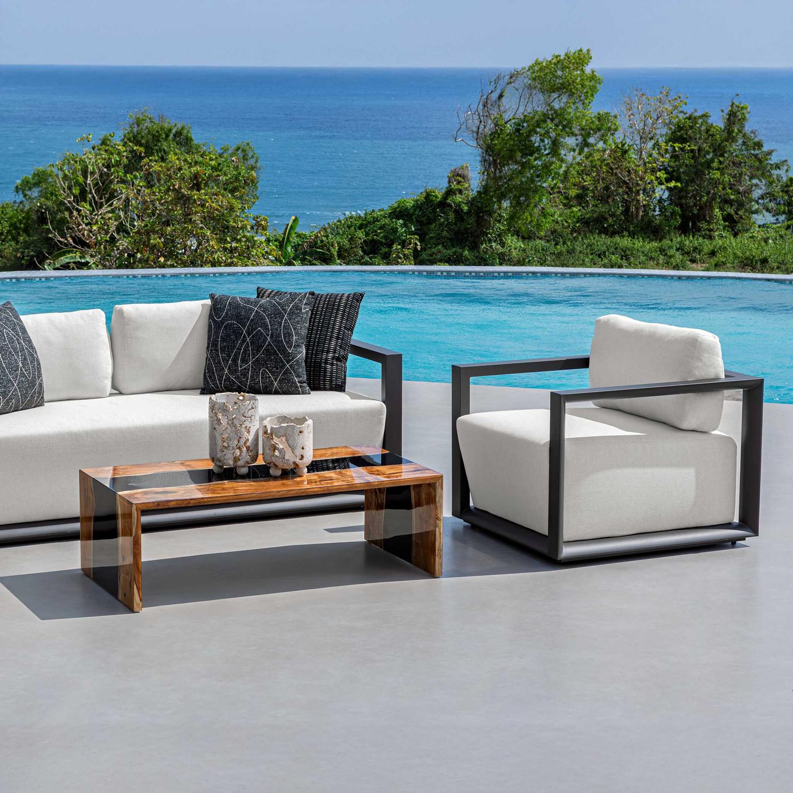 Uttermost Remsen Black/Oyster Outdoor Lounge Chair