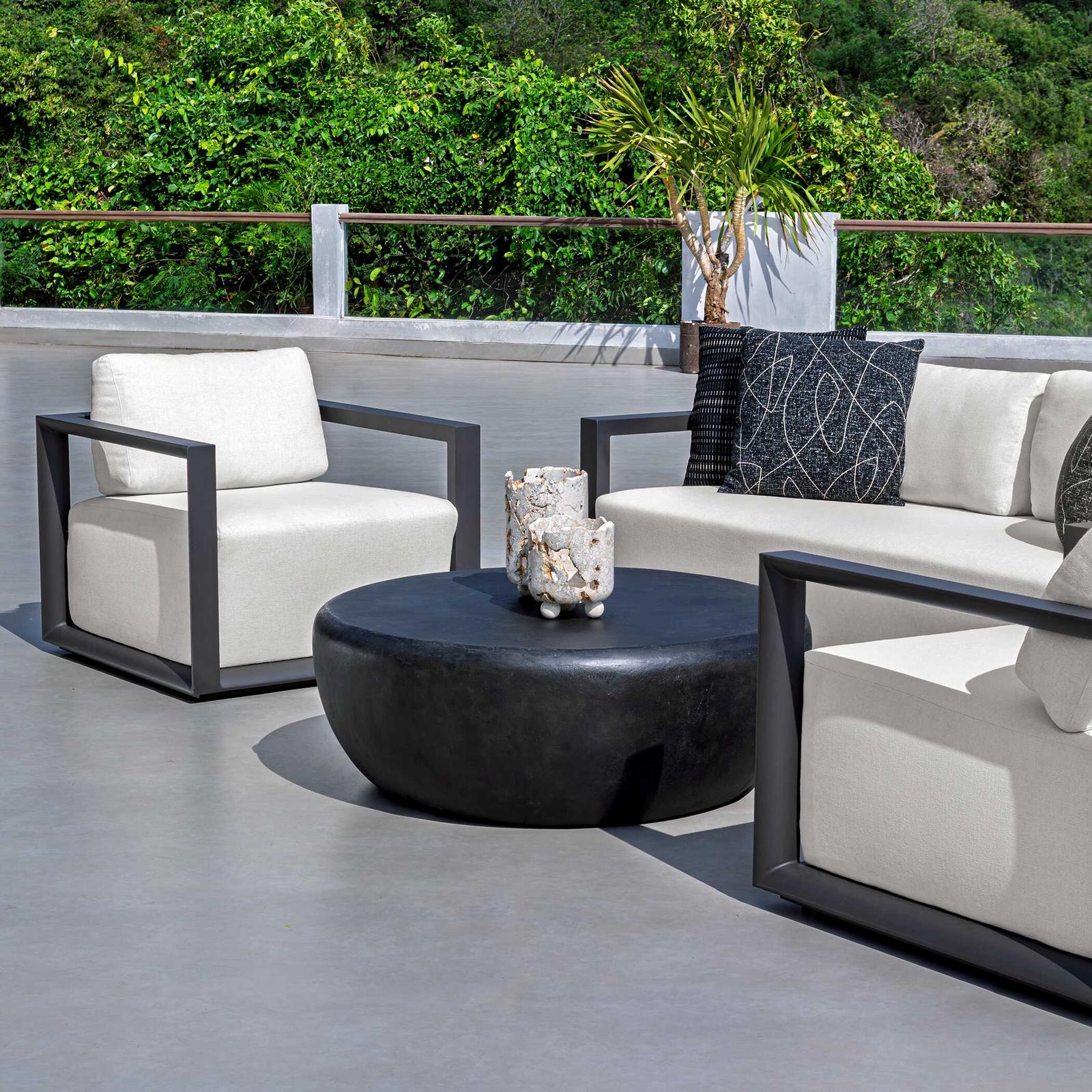 Uttermost Remsen Black/Oyster Outdoor Lounge Chair