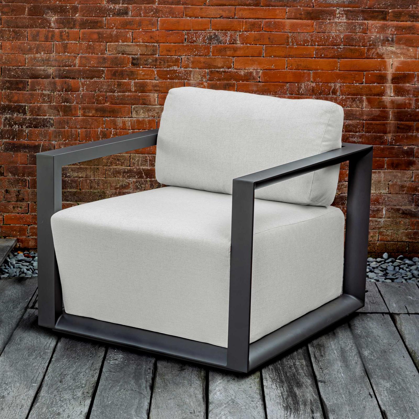 Uttermost Remsen Black/Oyster Outdoor Lounge Chair