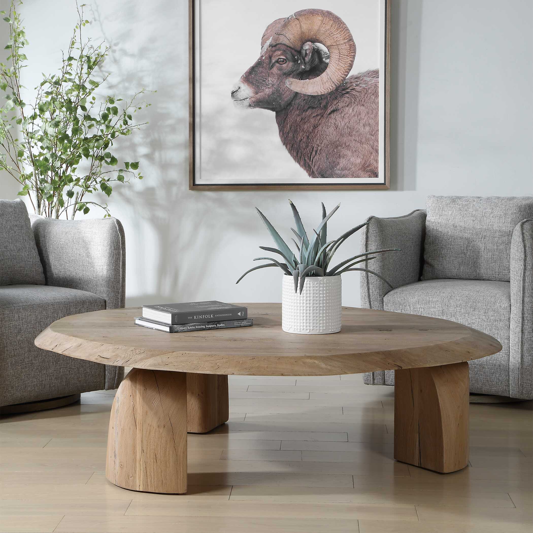 Uttermost Tiernan Reclaimed Oak Round Coffee Table