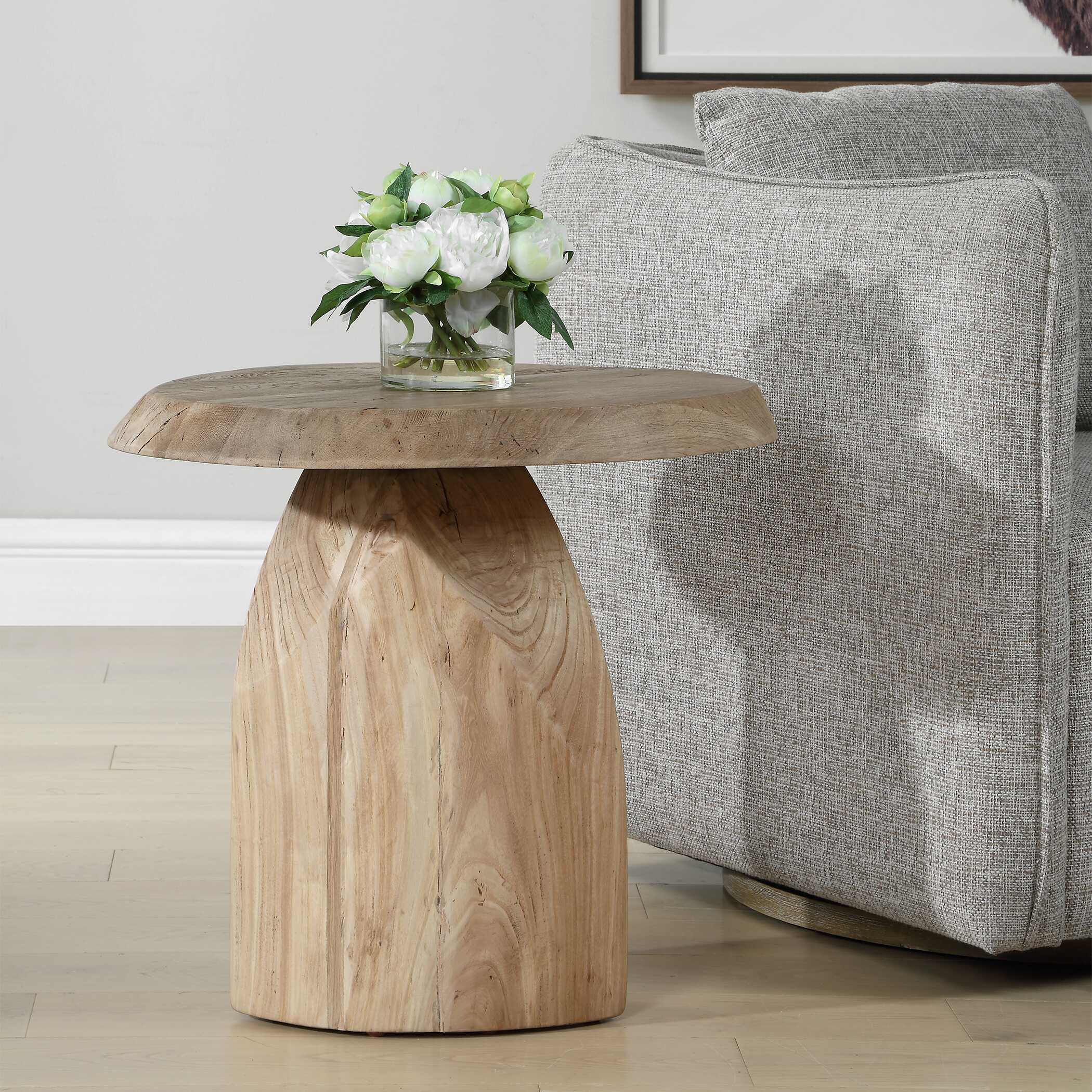 Uttermost Tiernan Reclaimed Oak Round Side Table