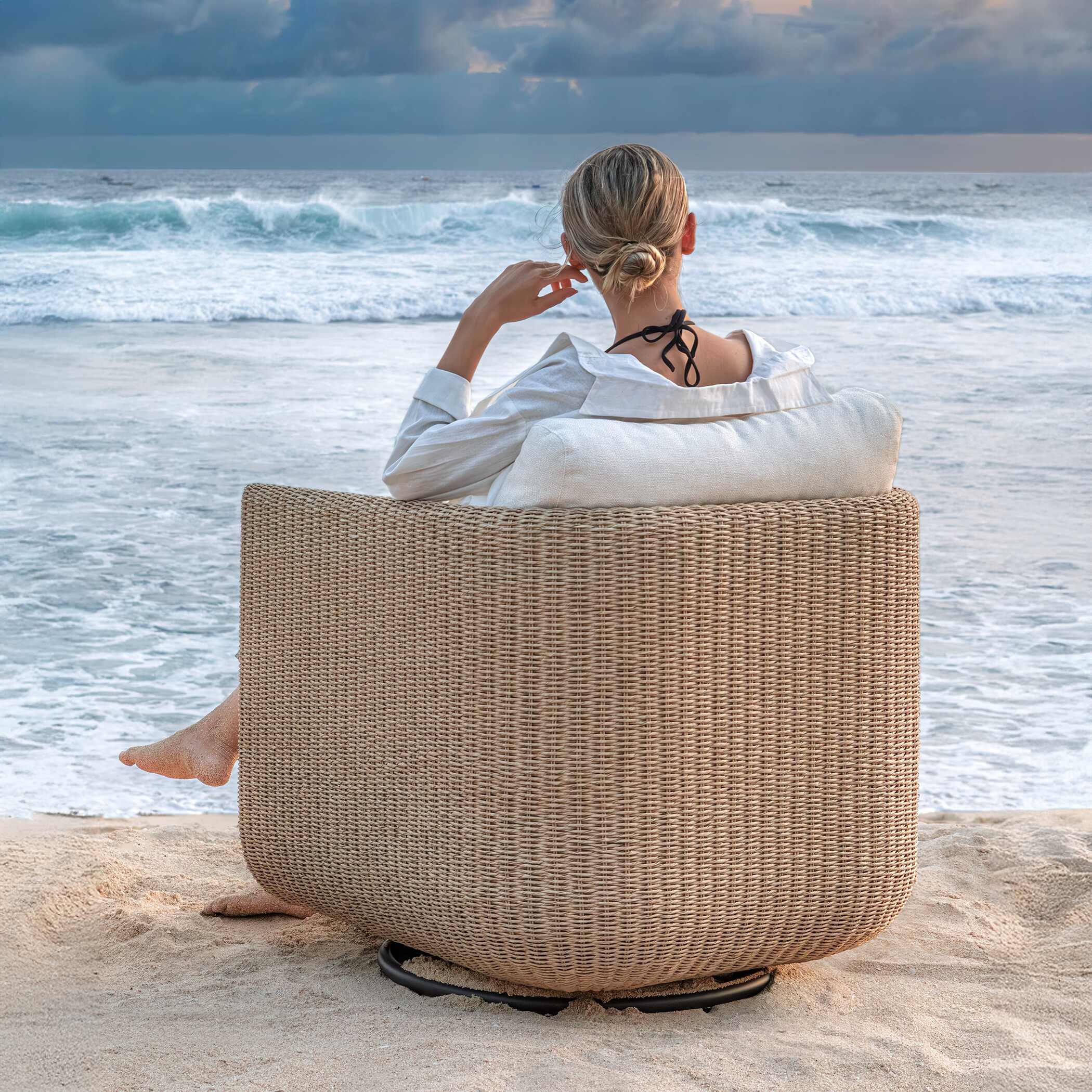 Uttermost Santorini Outdoor Swivel Lounge Chair