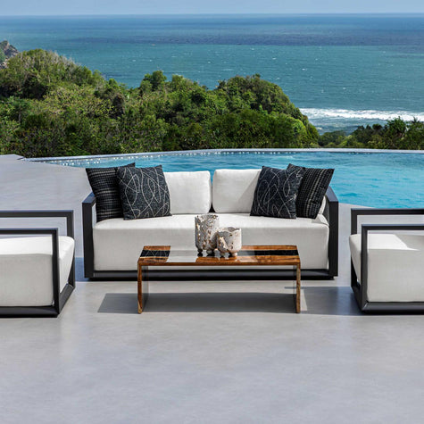 Uttermost Remsen Outdoor Black/Oyster Sofa