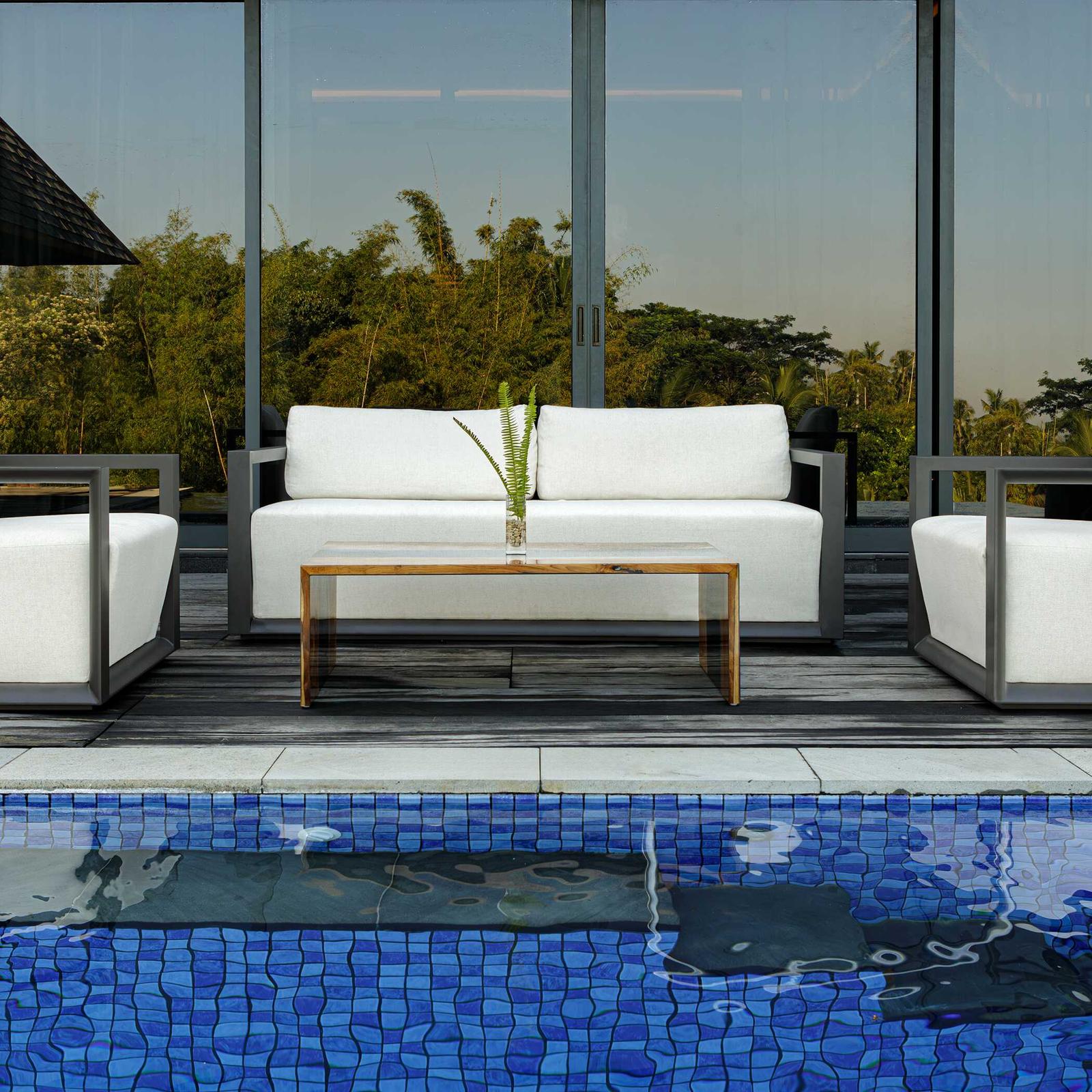 Uttermost Remsen Outdoor Black/Oyster Sofa