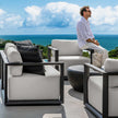 Uttermost Remsen Outdoor Black/Oyster Sofa