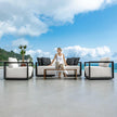 Uttermost Remsen Outdoor Black/Oyster Sofa