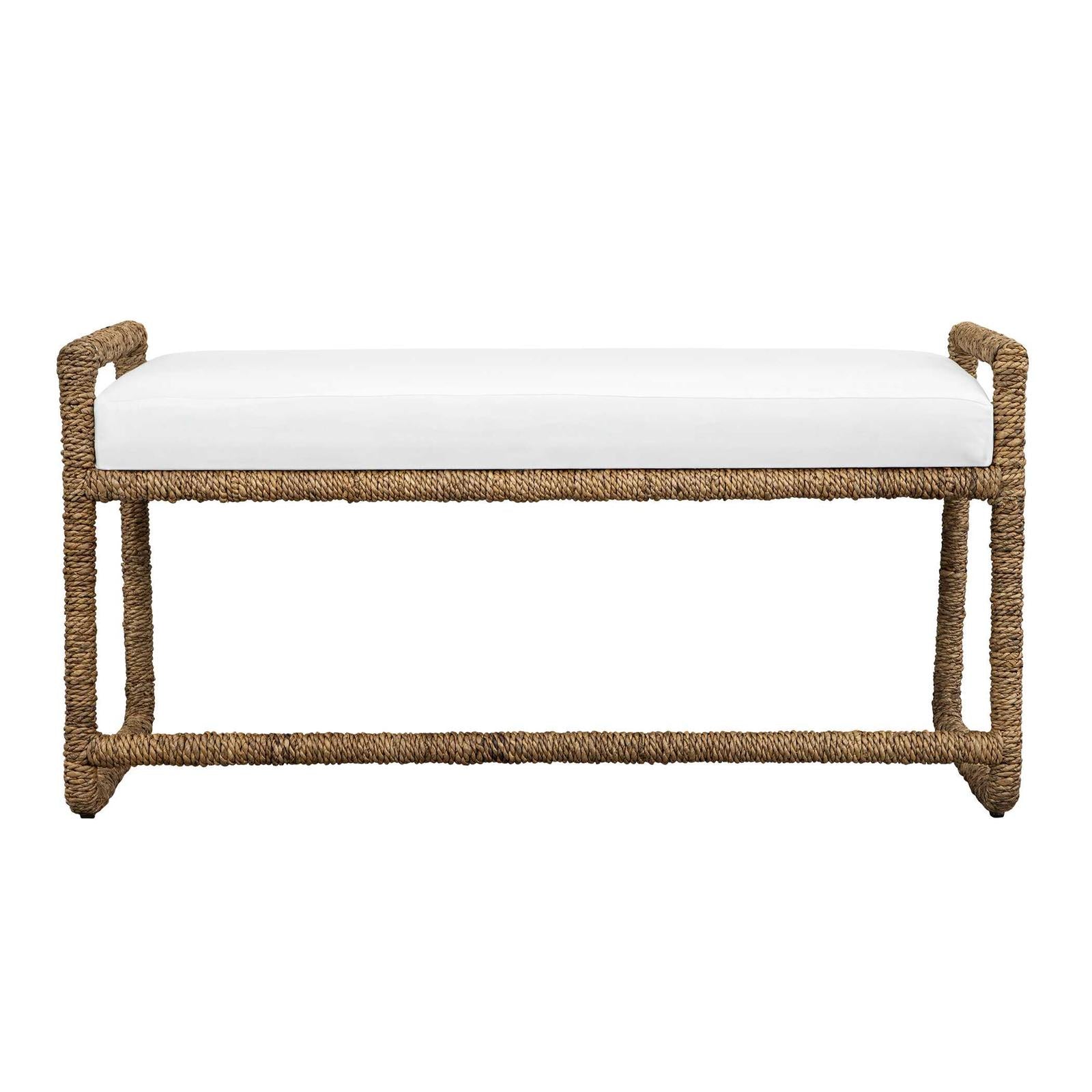 Uttermost Araiza White Fabric Bench