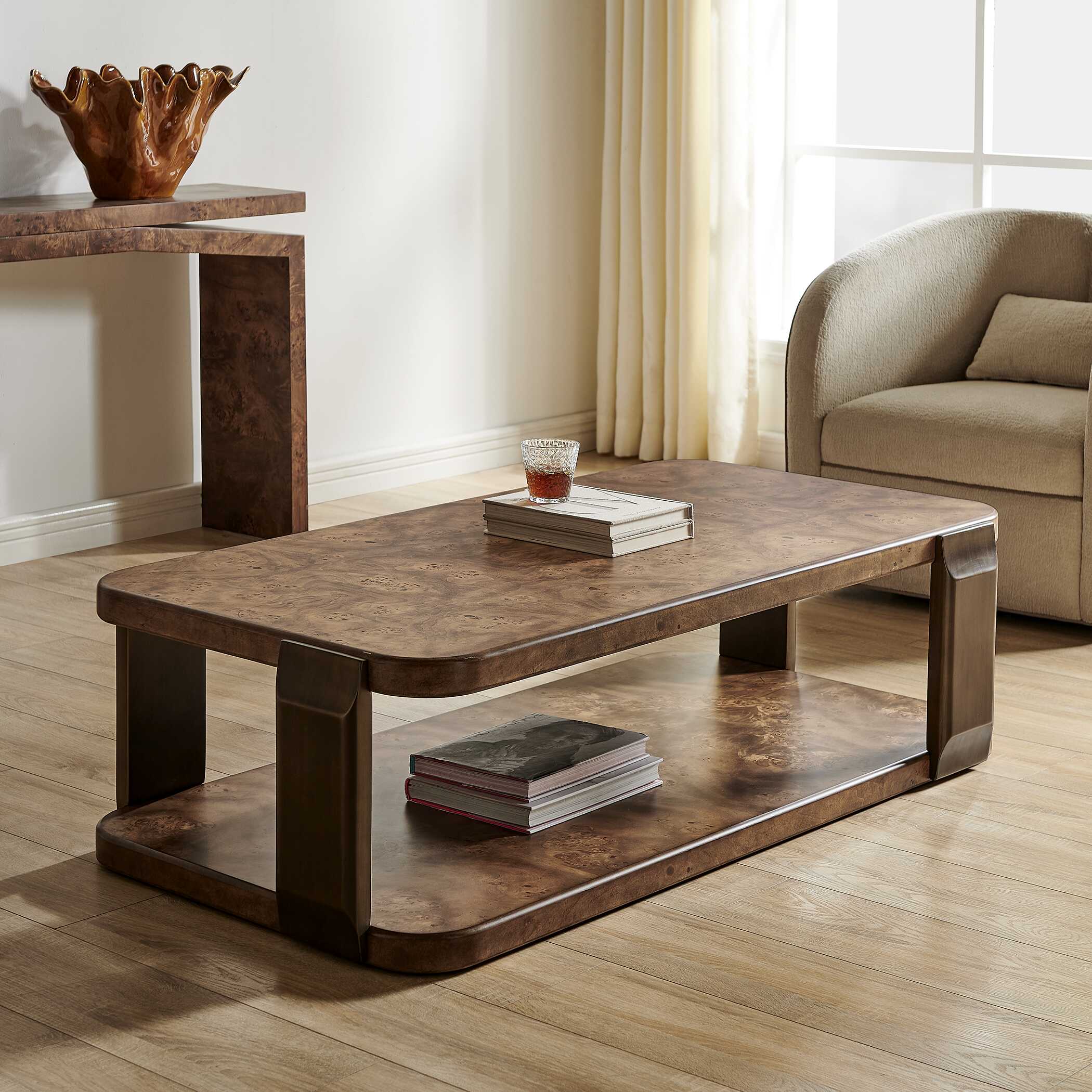 Uttermost Vance Mappa Burl Coffee Table