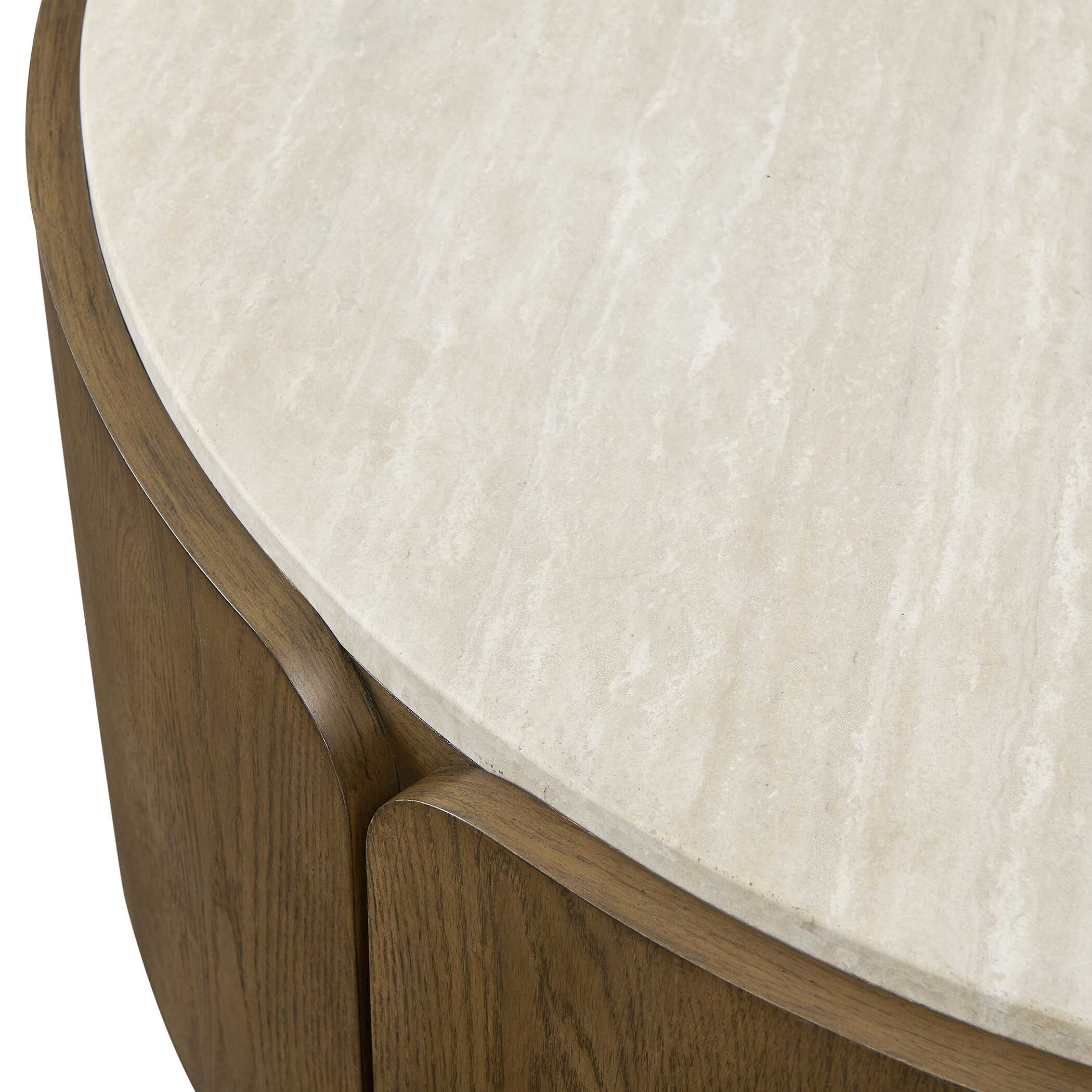 Uttermost Tindall Round Travertine Coffee Table