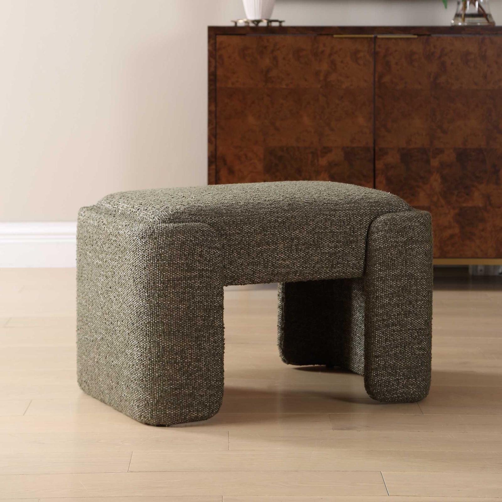 Uttermost Angus Green Boucle Small Bench