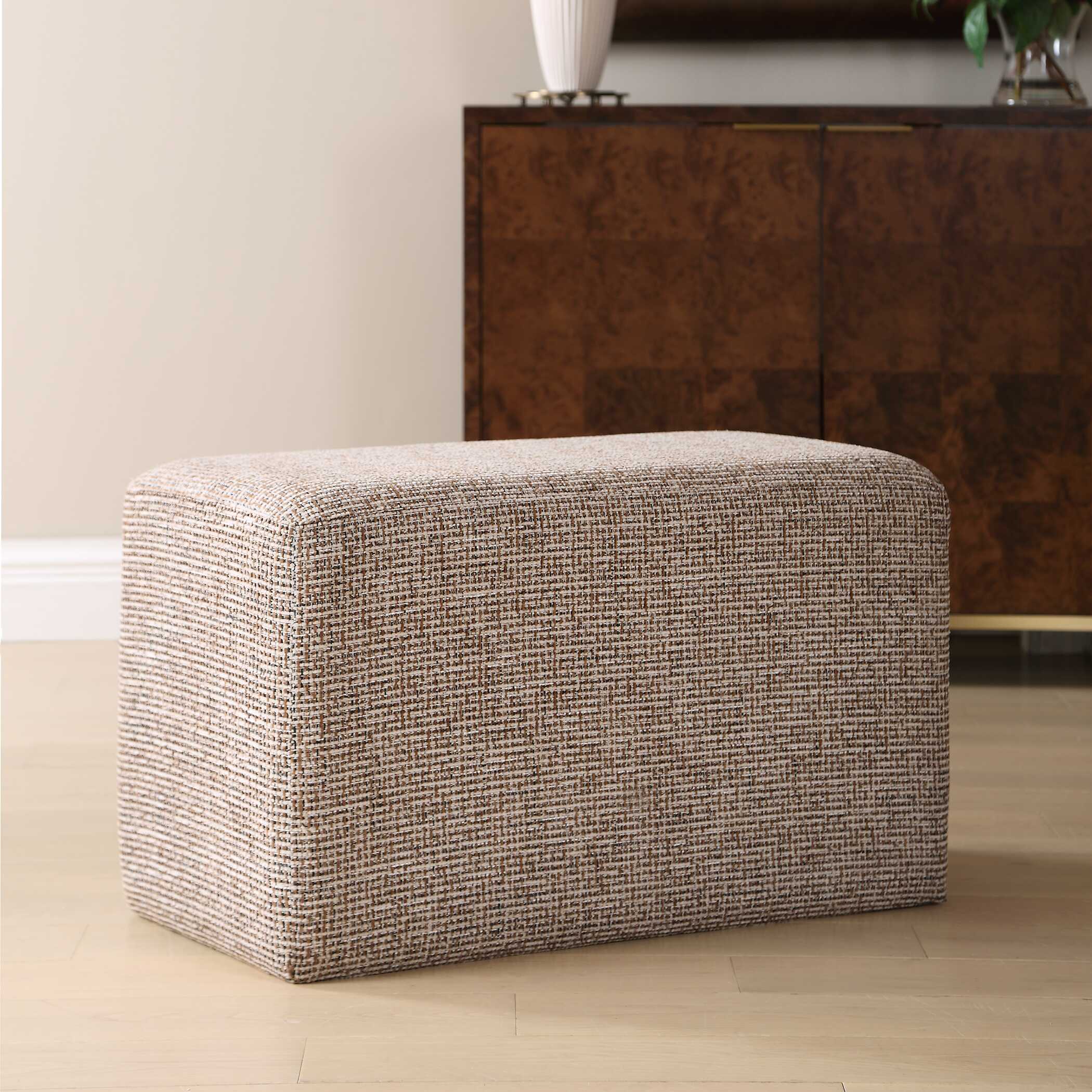 Uttermost Kelce Woven Checkered Ottoman