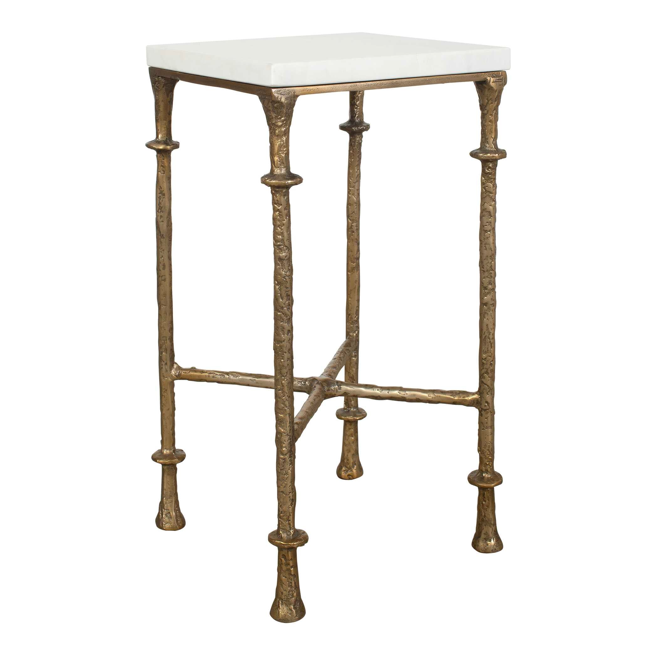 Uttermost Penelope White Marble Accent Table