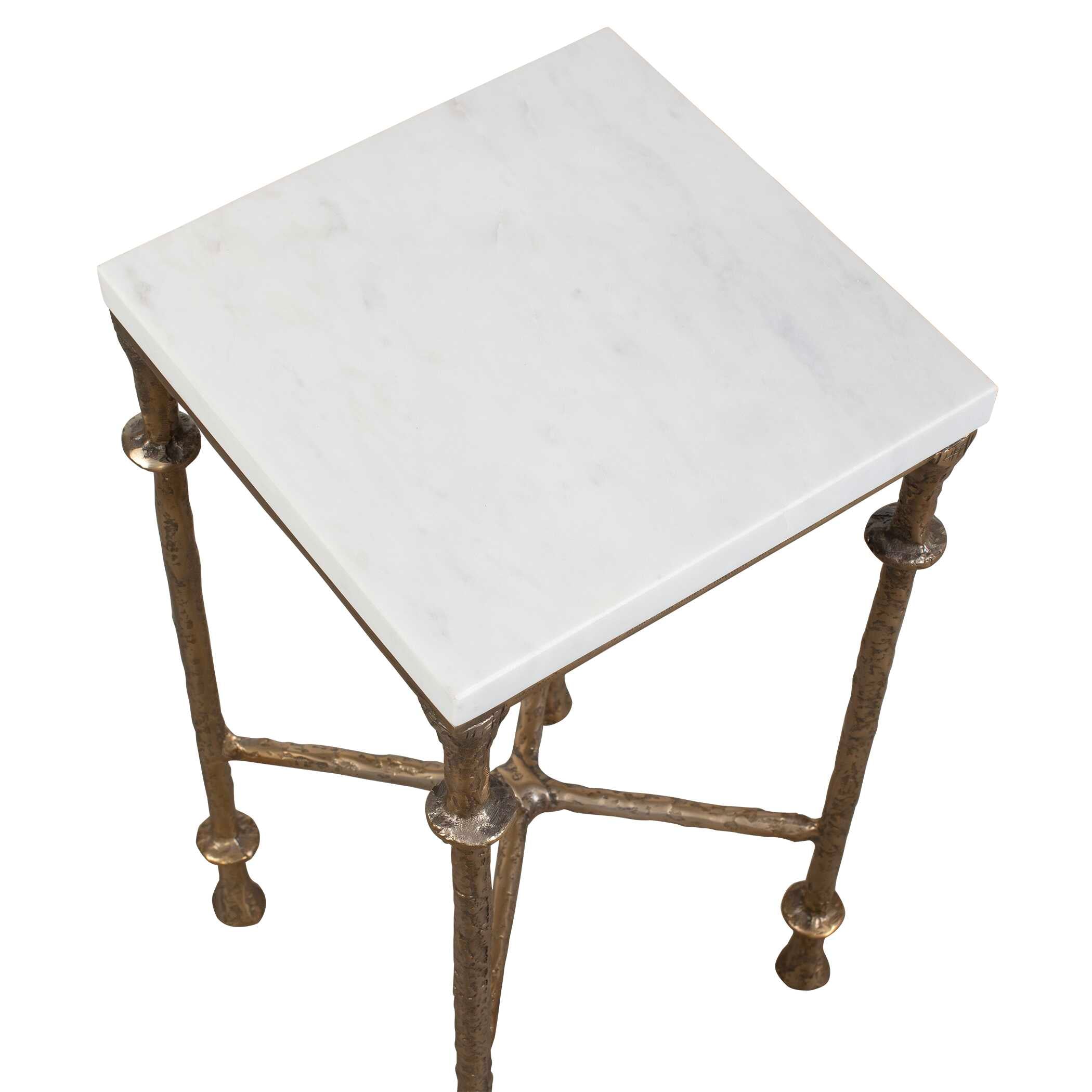 Uttermost Penelope White Marble Accent Table
