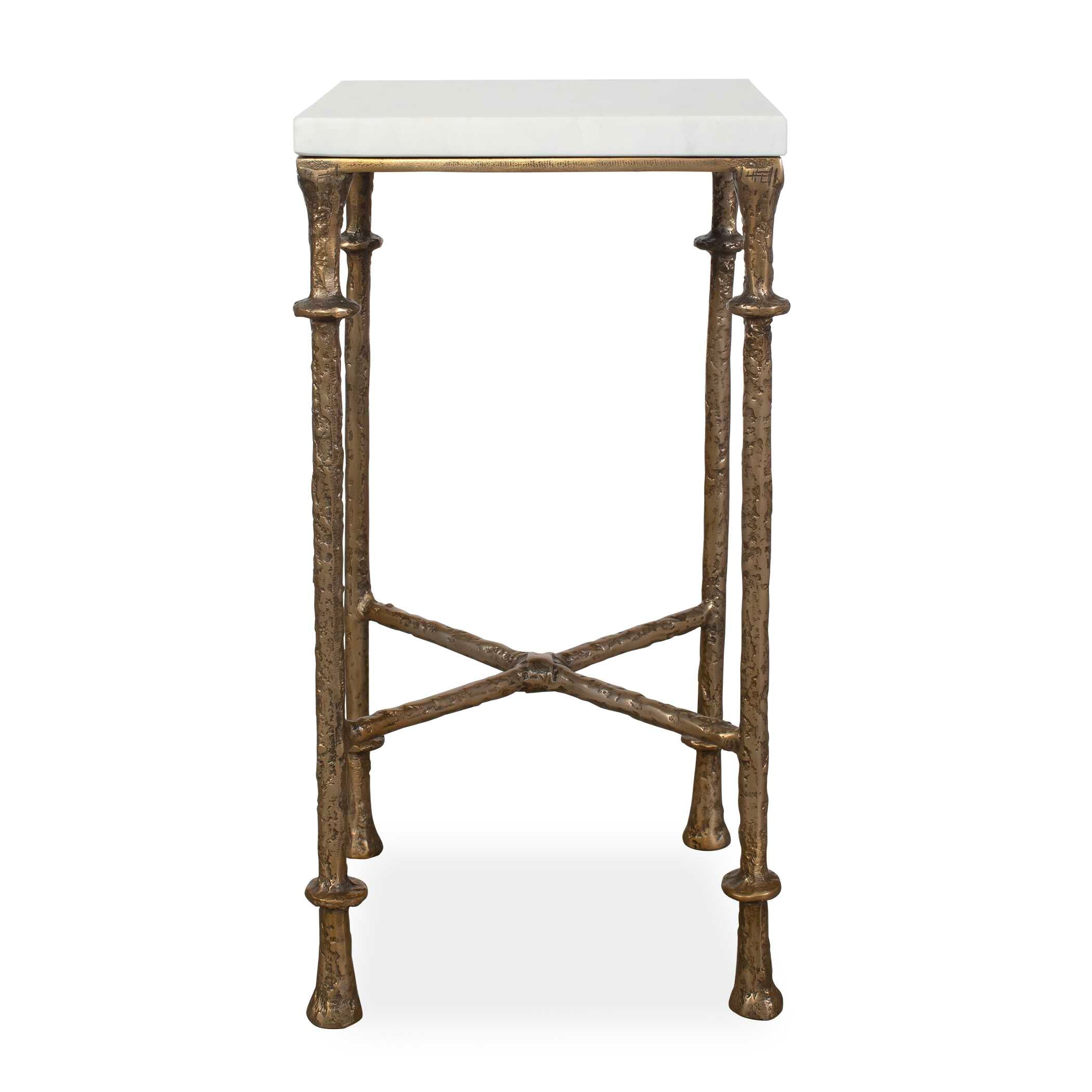 Uttermost Penelope White Marble Accent Table