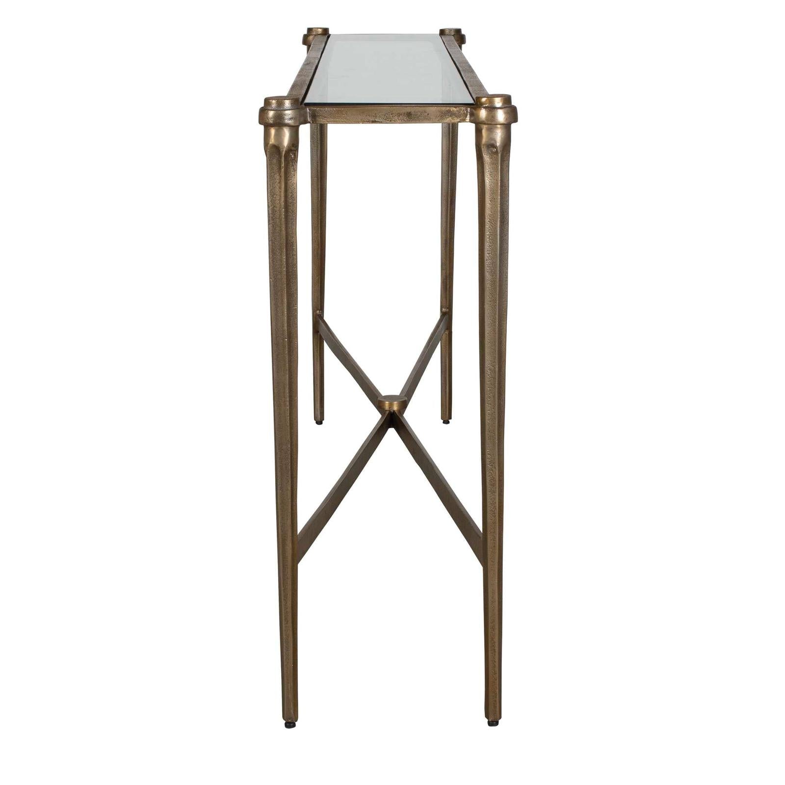 Uttermost Amara Antique Brass Console Table