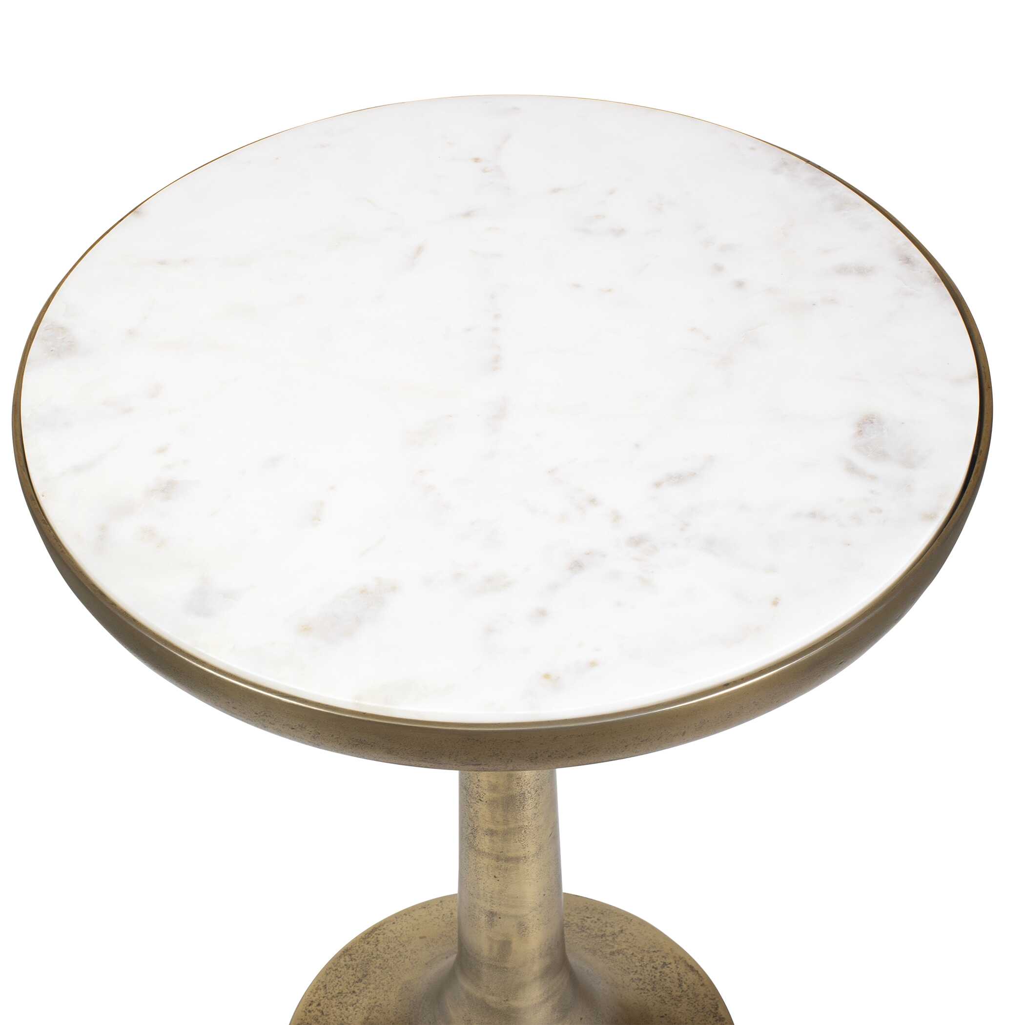 Uttermost Gianno Round White Marble Side Table