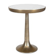 Uttermost Gianno Round White Marble Side Table