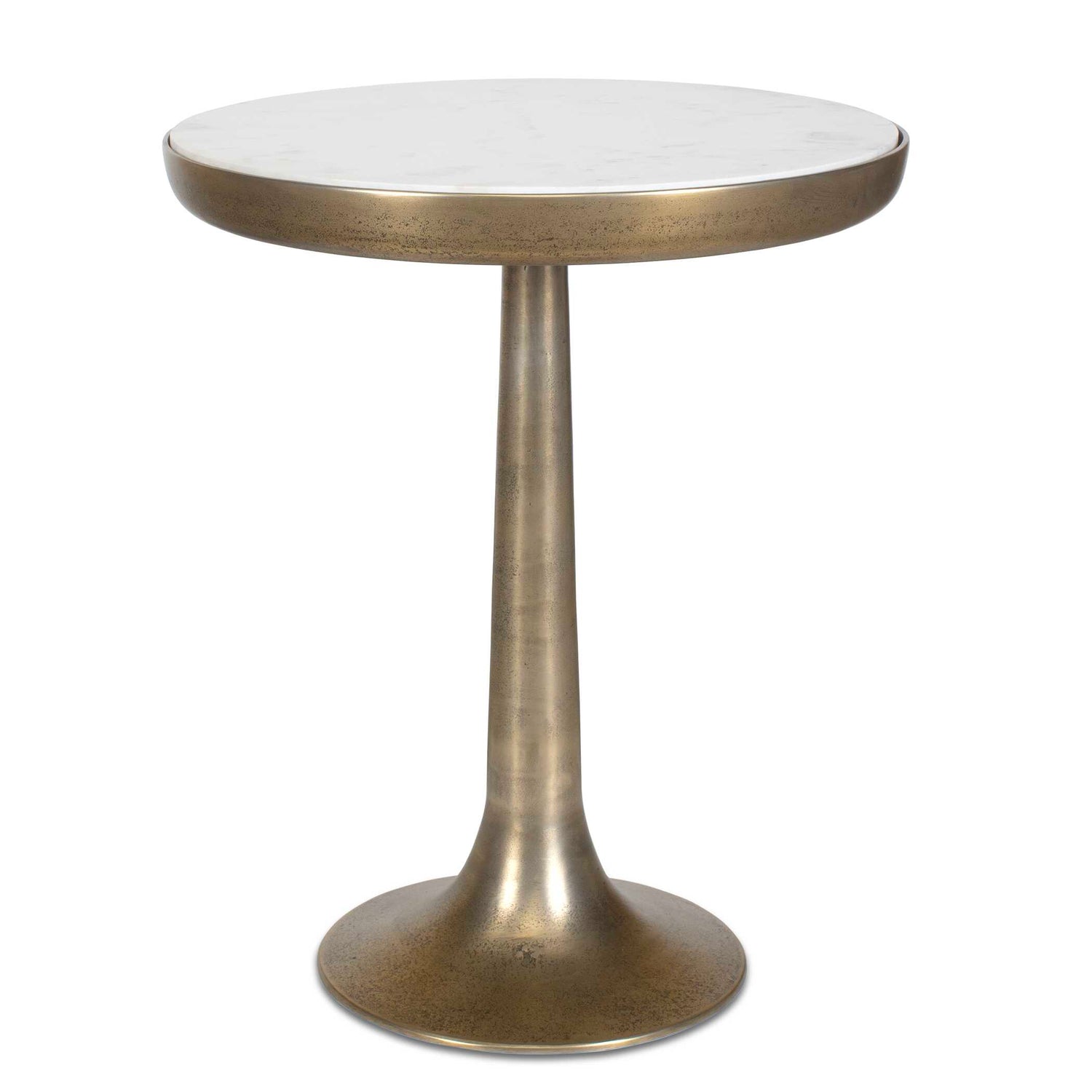 Uttermost Gianno Round White Marble Side Table
