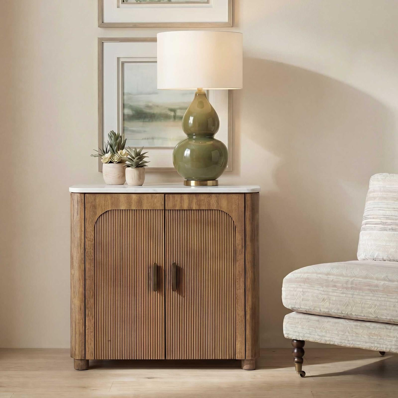 Uttermost Mebarak Reeded 2 Door Cabinet