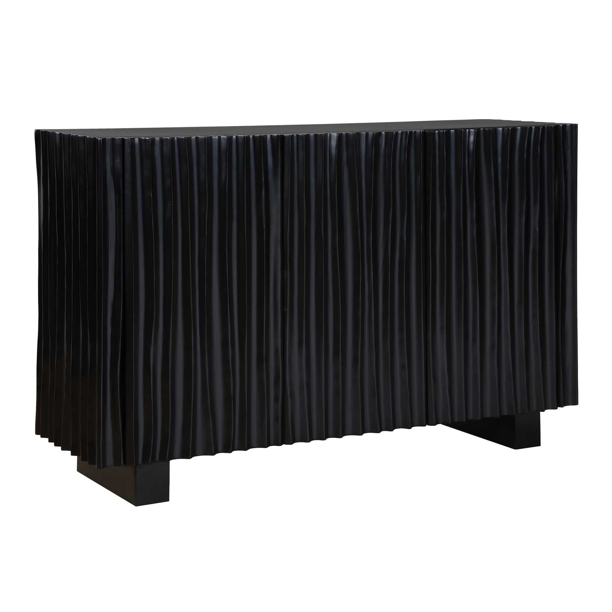 Uttermost Mercado Black 3 Door Cabinet