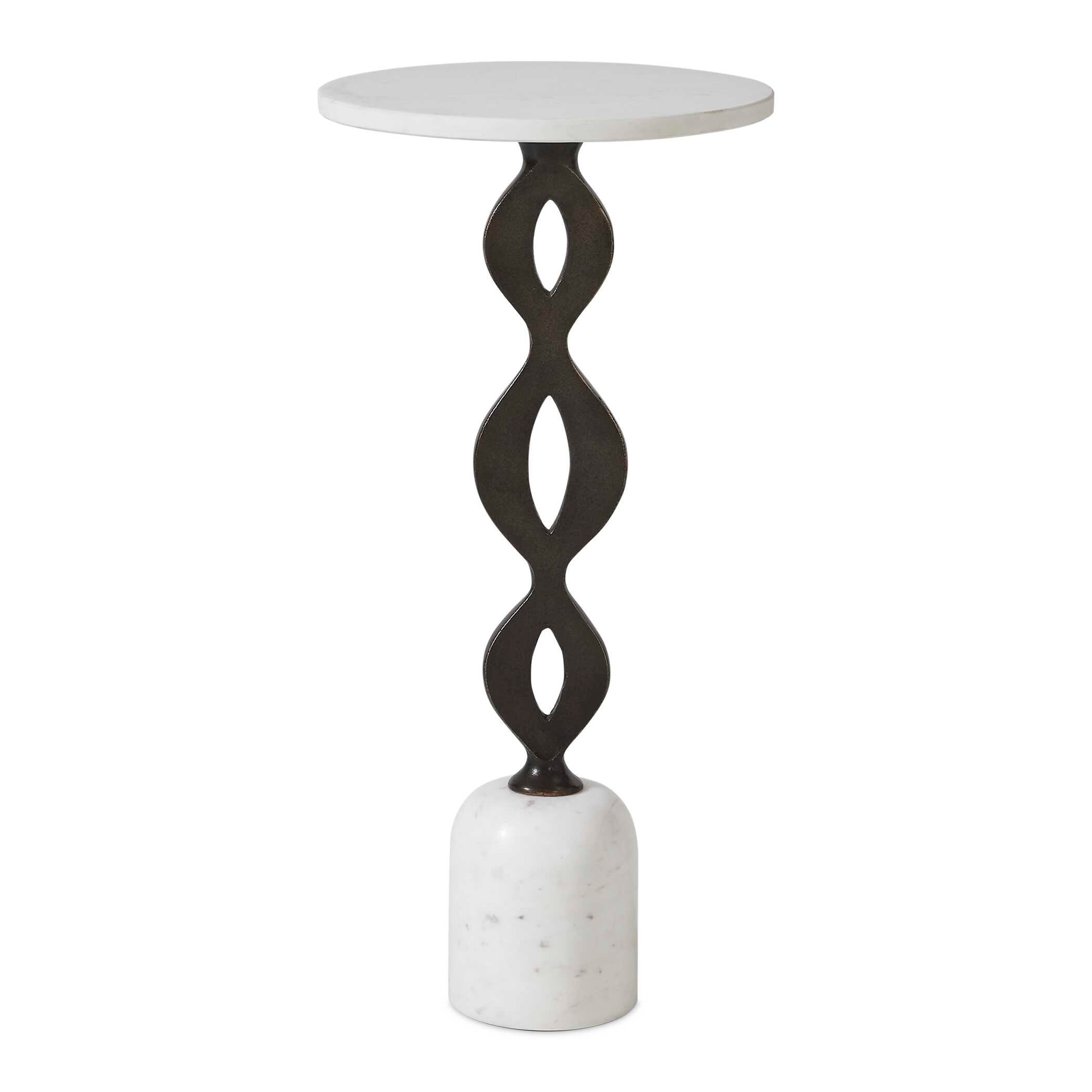 Uttermost Ila Round White Drink Table