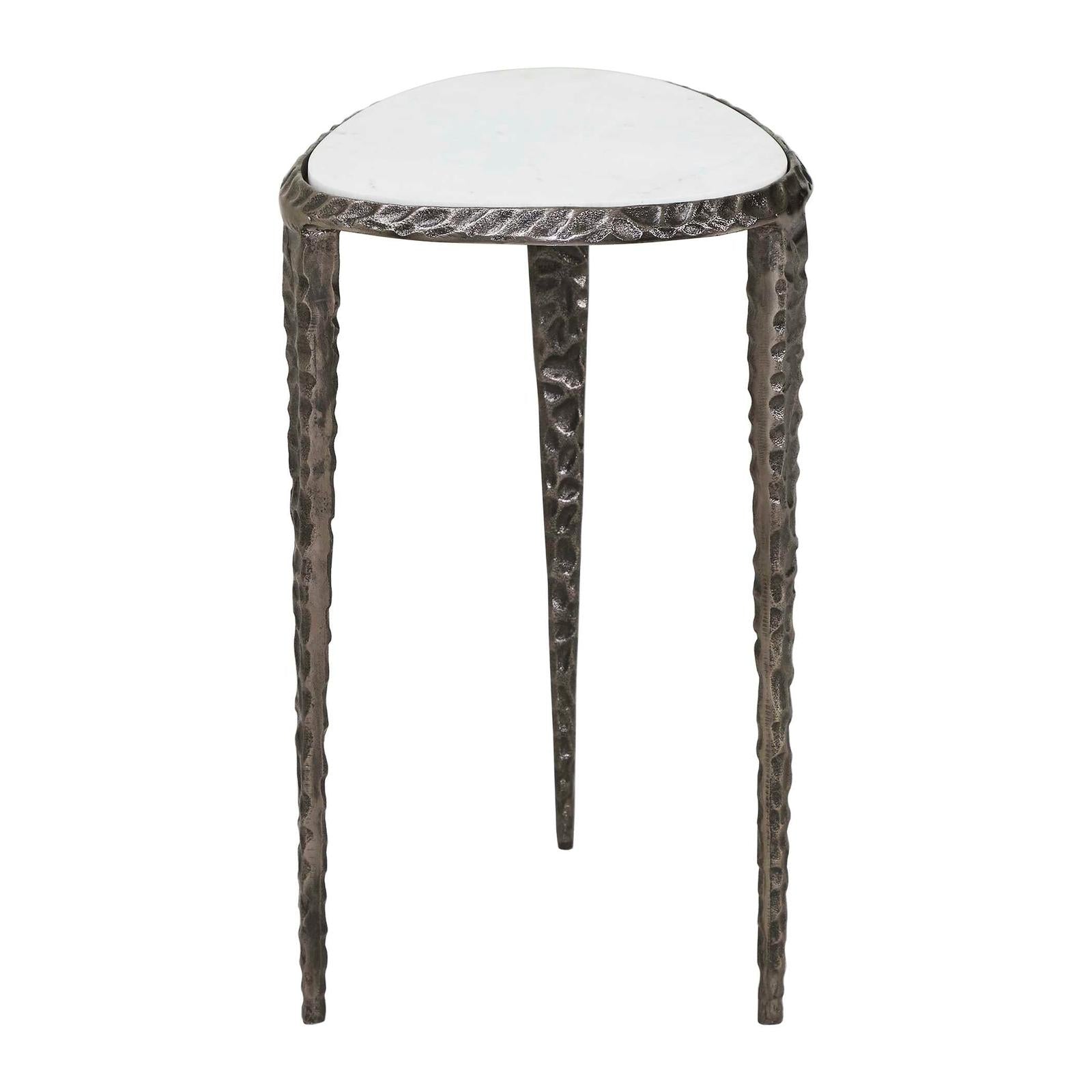 Uttermost Arnold White Marble Accent Table