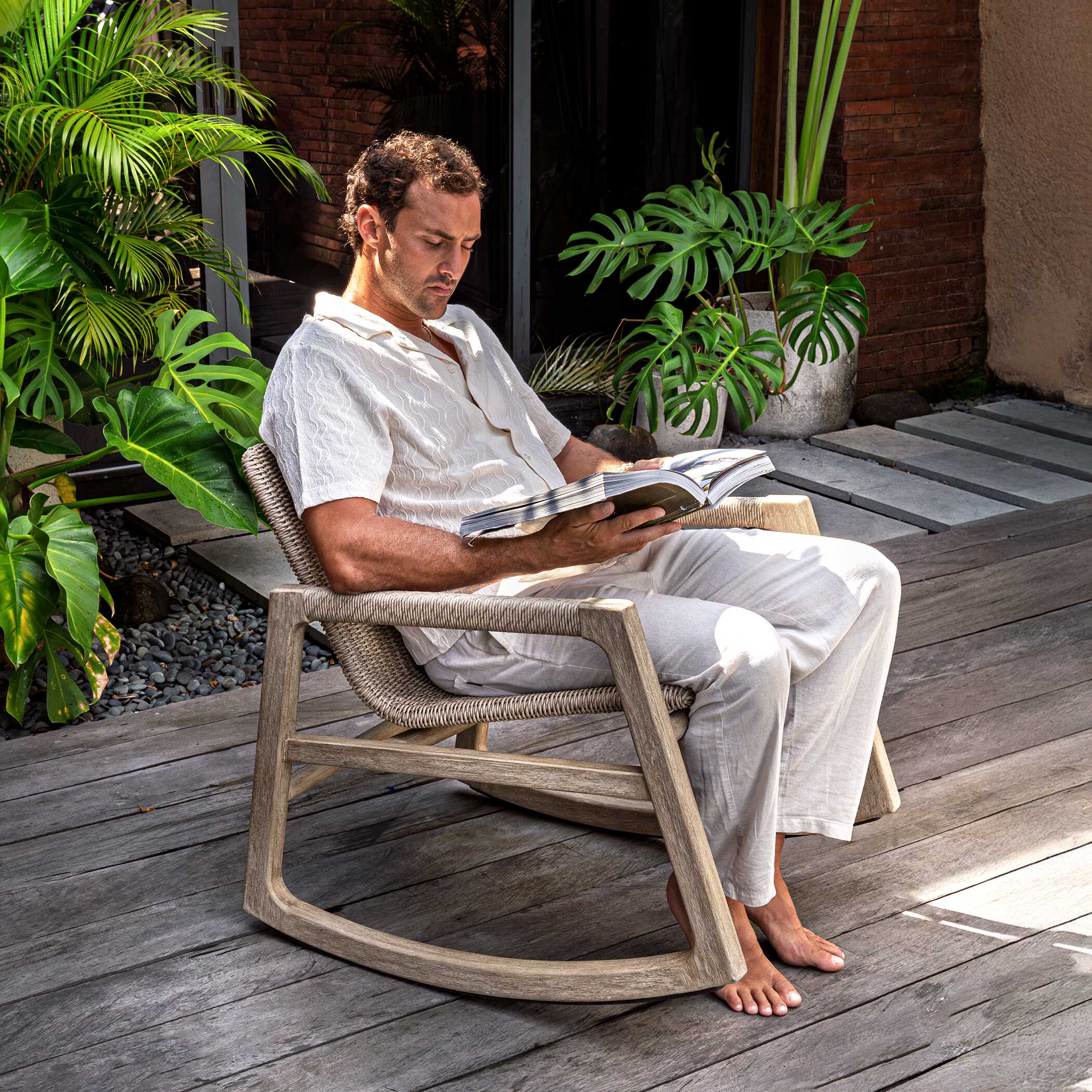 Uttermost Sumba Outdoor Wicker Rocking Chair