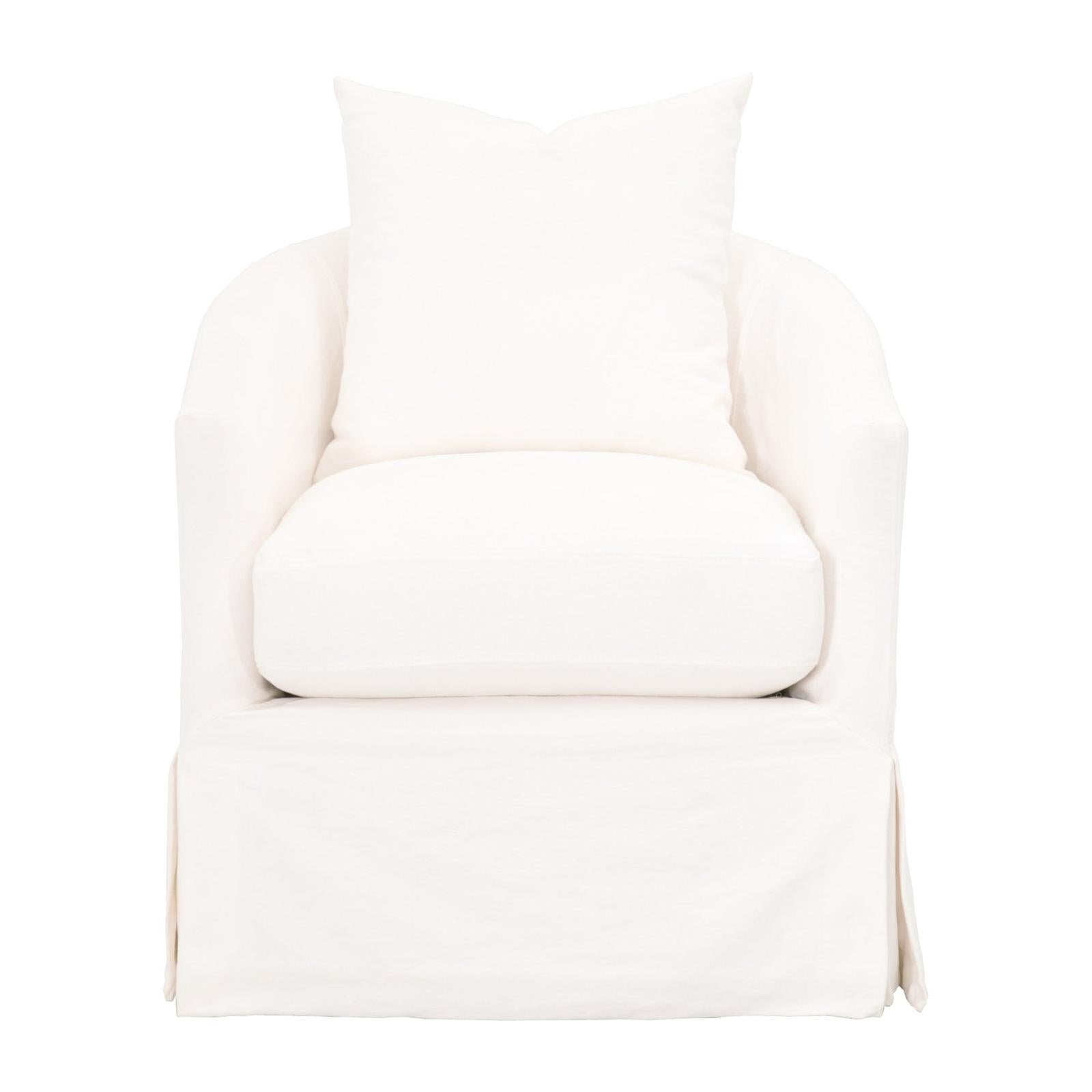 Essentials For Living Faye Slipcover Swivel Club Chair