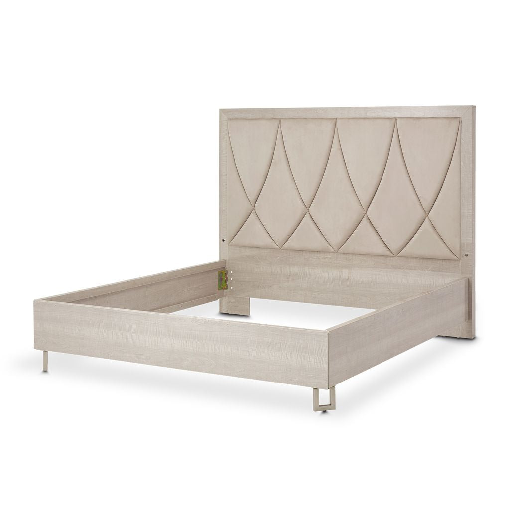 Michael Amini Marin Panel Bed - Greige