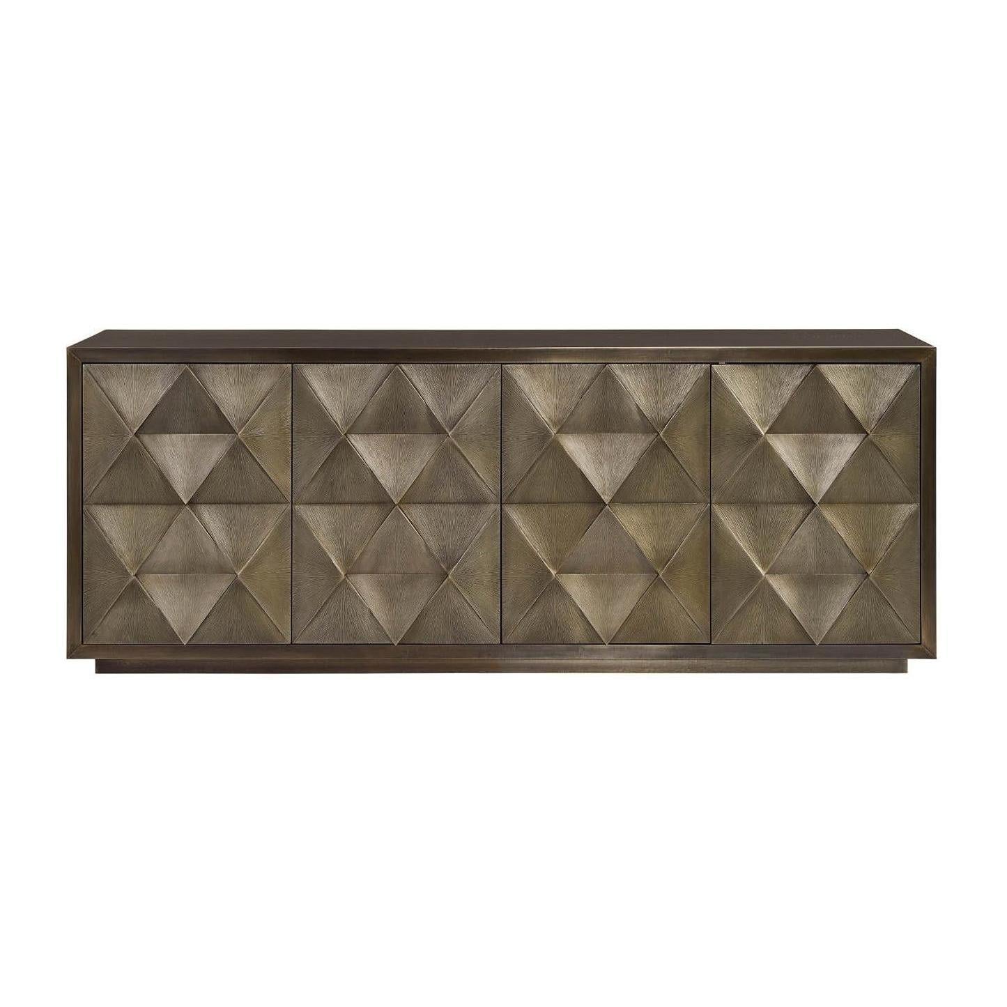 Universal Modern Sable & Desert Origami Credenza