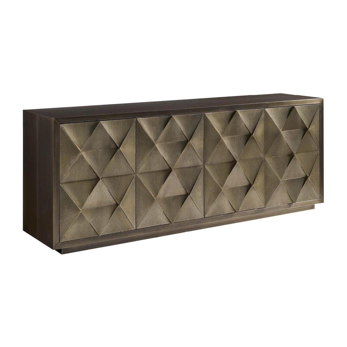 Universal Modern Sable & Desert Origami Credenza