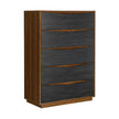 Michael Amini Kayner 5-Drawer Chest - Charcoal