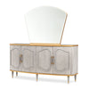 Michael Amini St. Charles Sideboard & Mirror - Dove Gray