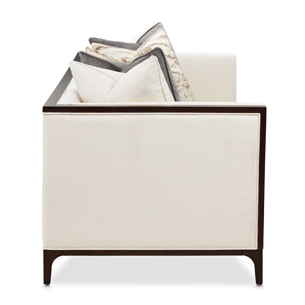 Michael Amini Belmont Place Sofa - Cream/Espresso