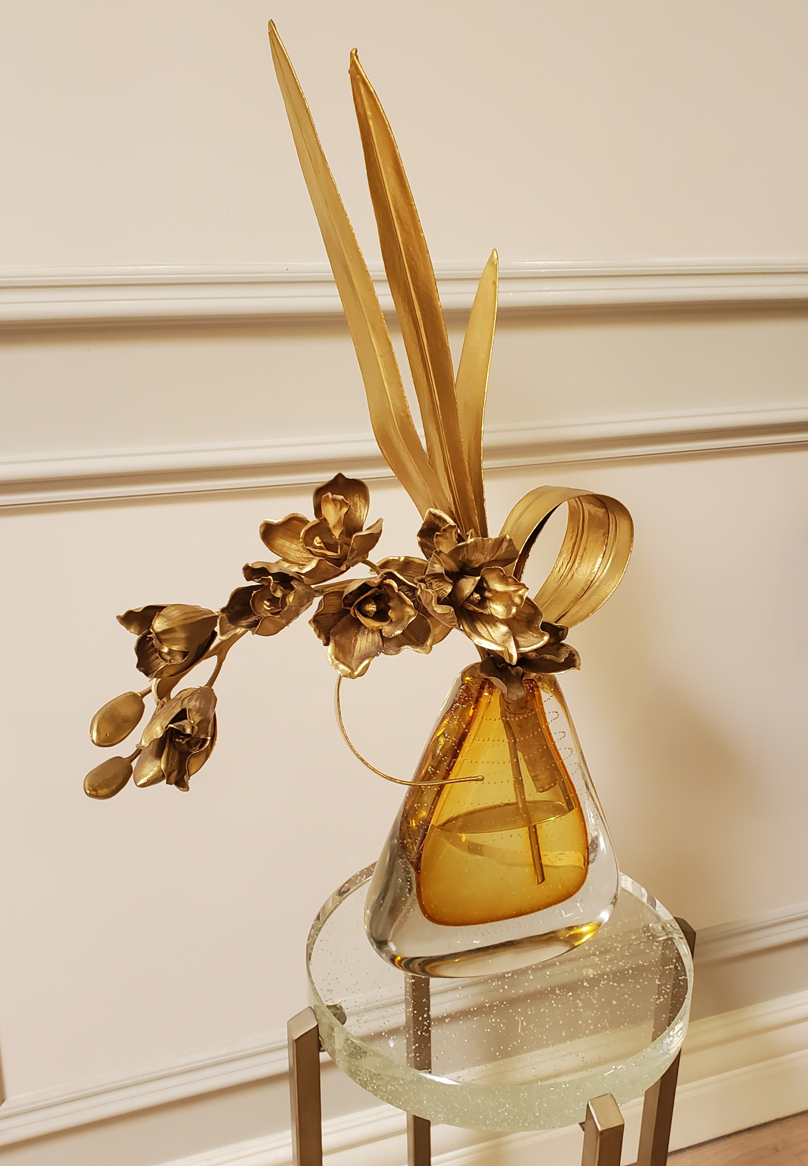 John Richard Gold Botanical / Vase Display Floor Sample