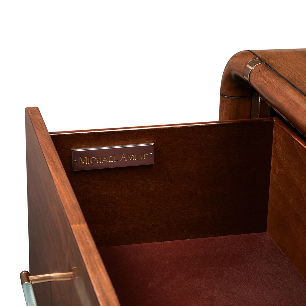 Michael Amini Mason Park Offset Chest with Storage Mirror - Umber